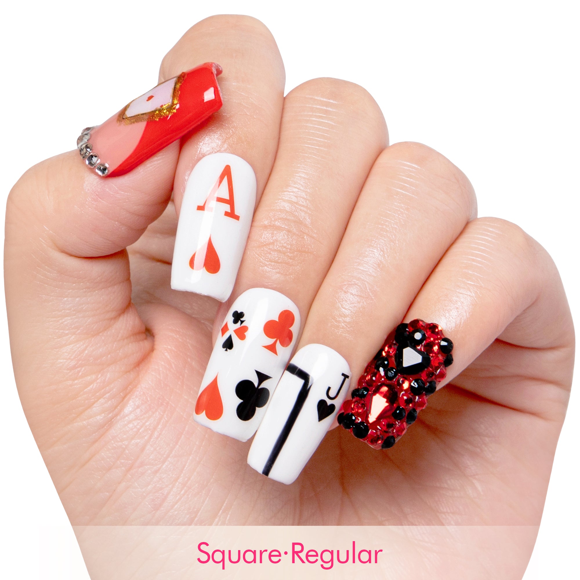 Poker Queen Handmade Nails H102