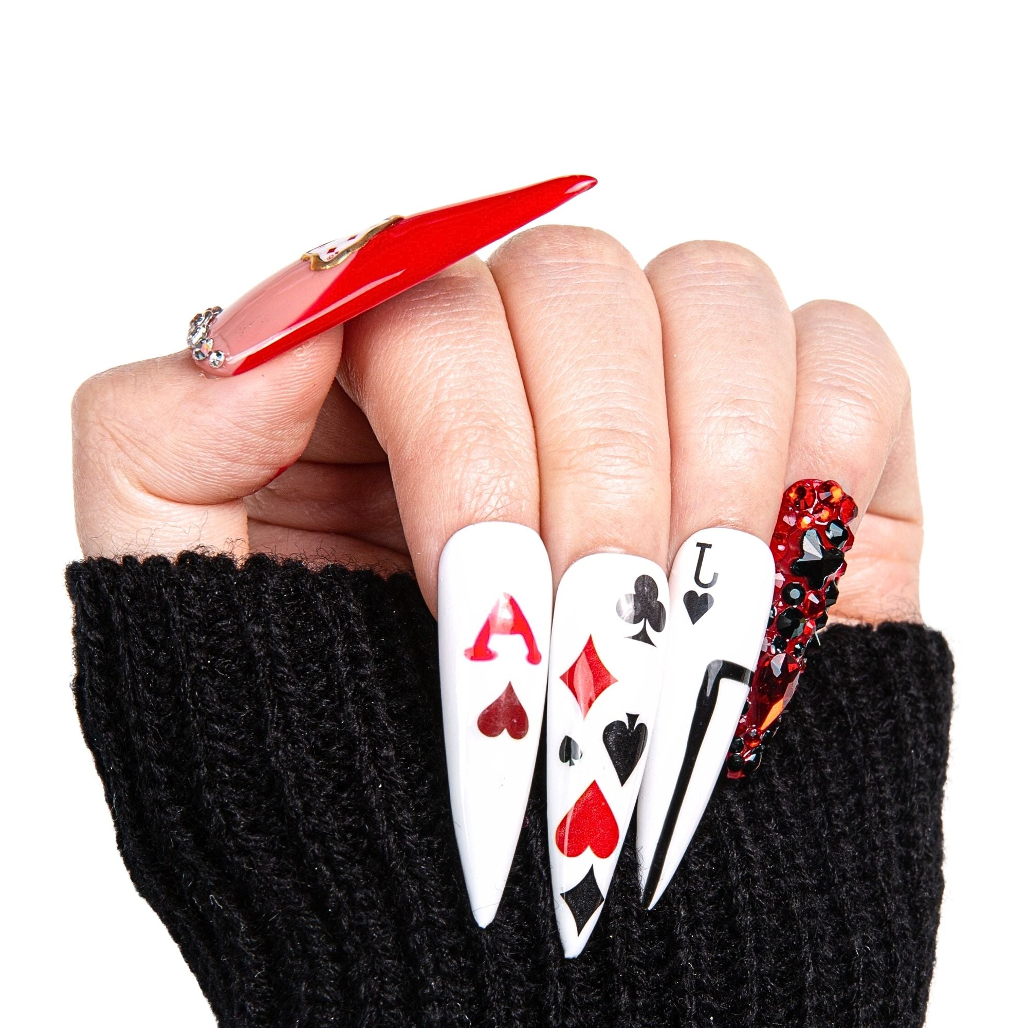 Poker Queen Handmade Nails H102