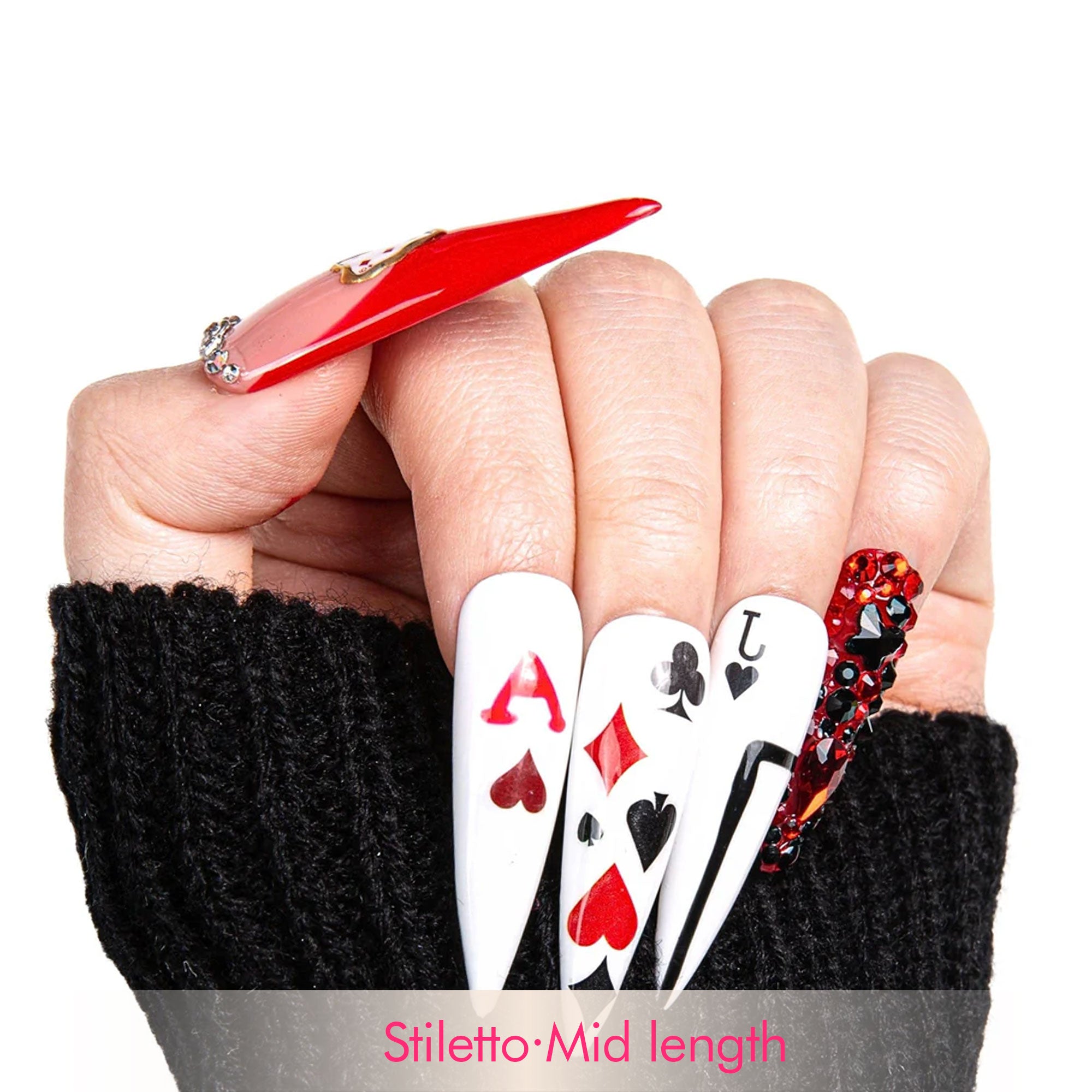 Poker Queen Handmade Nails H102