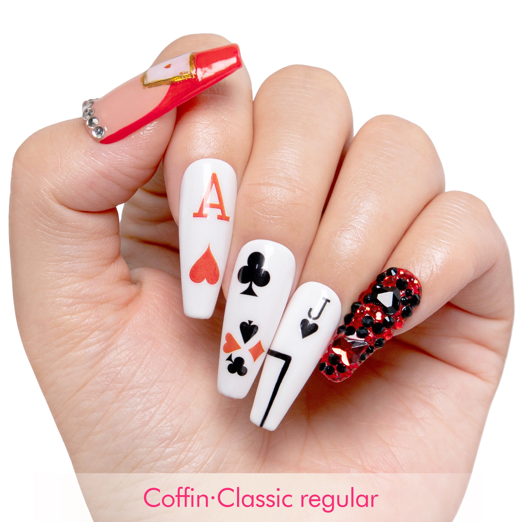 Poker Queen Handmade Nails H102