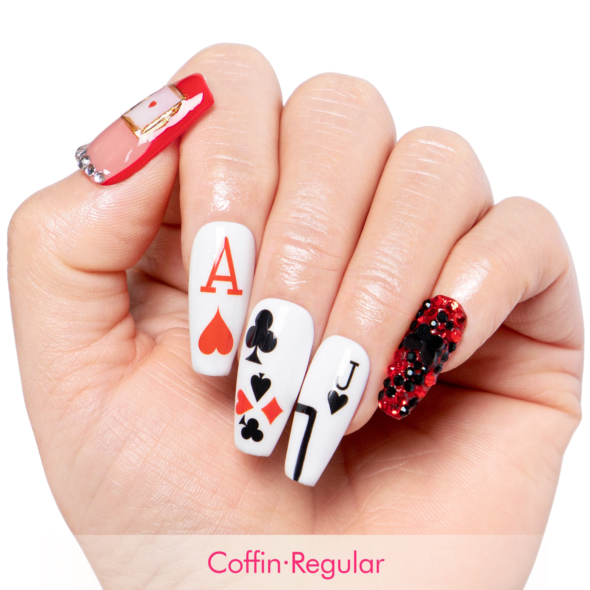 Poker Queen Handmade Nails H102