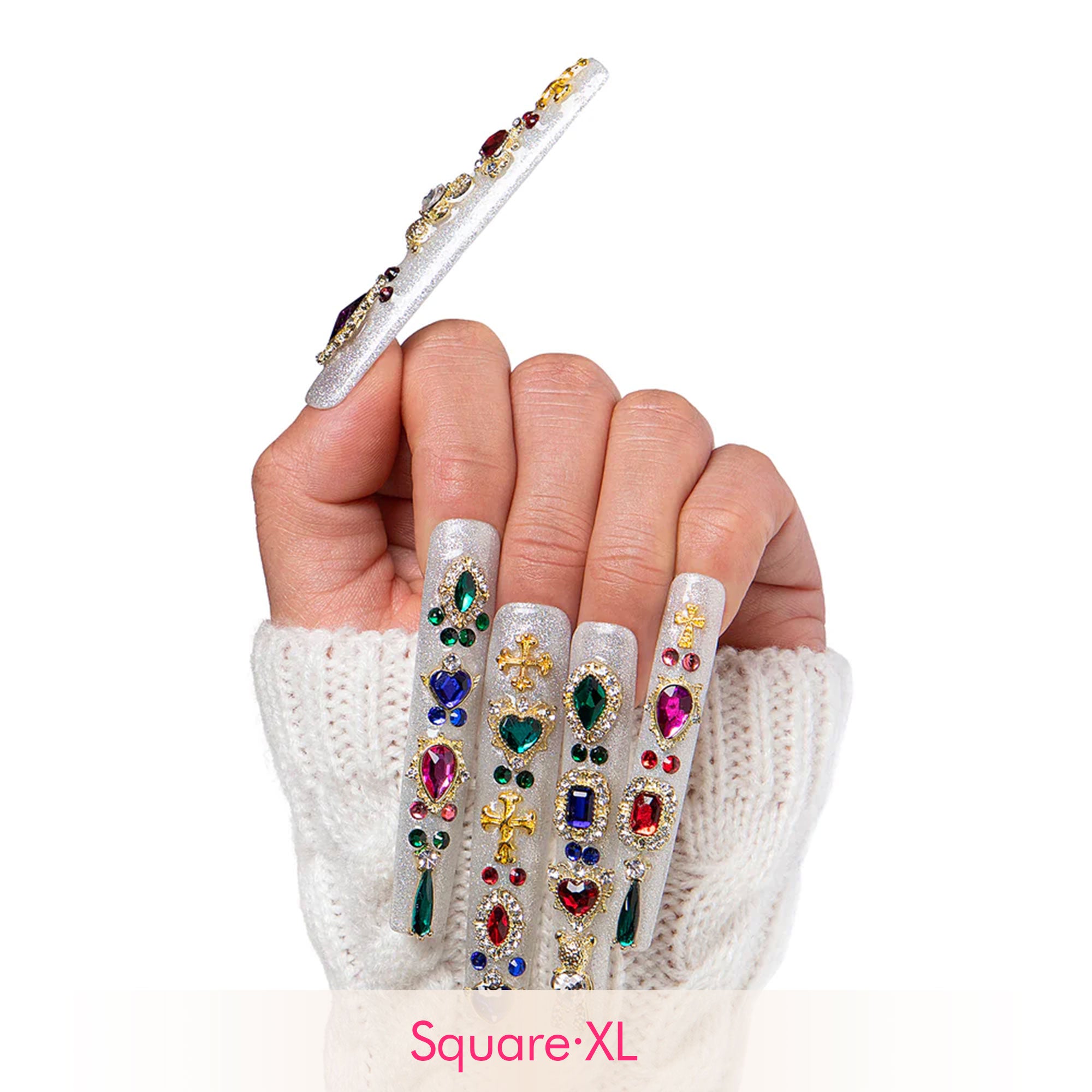 Treasure Trove Rhinestone Handmade Nails H103