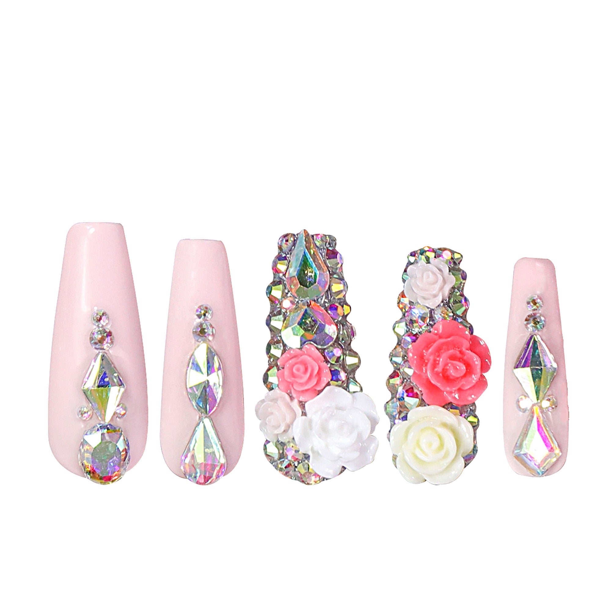 Rose Garden Handmade Nails H107