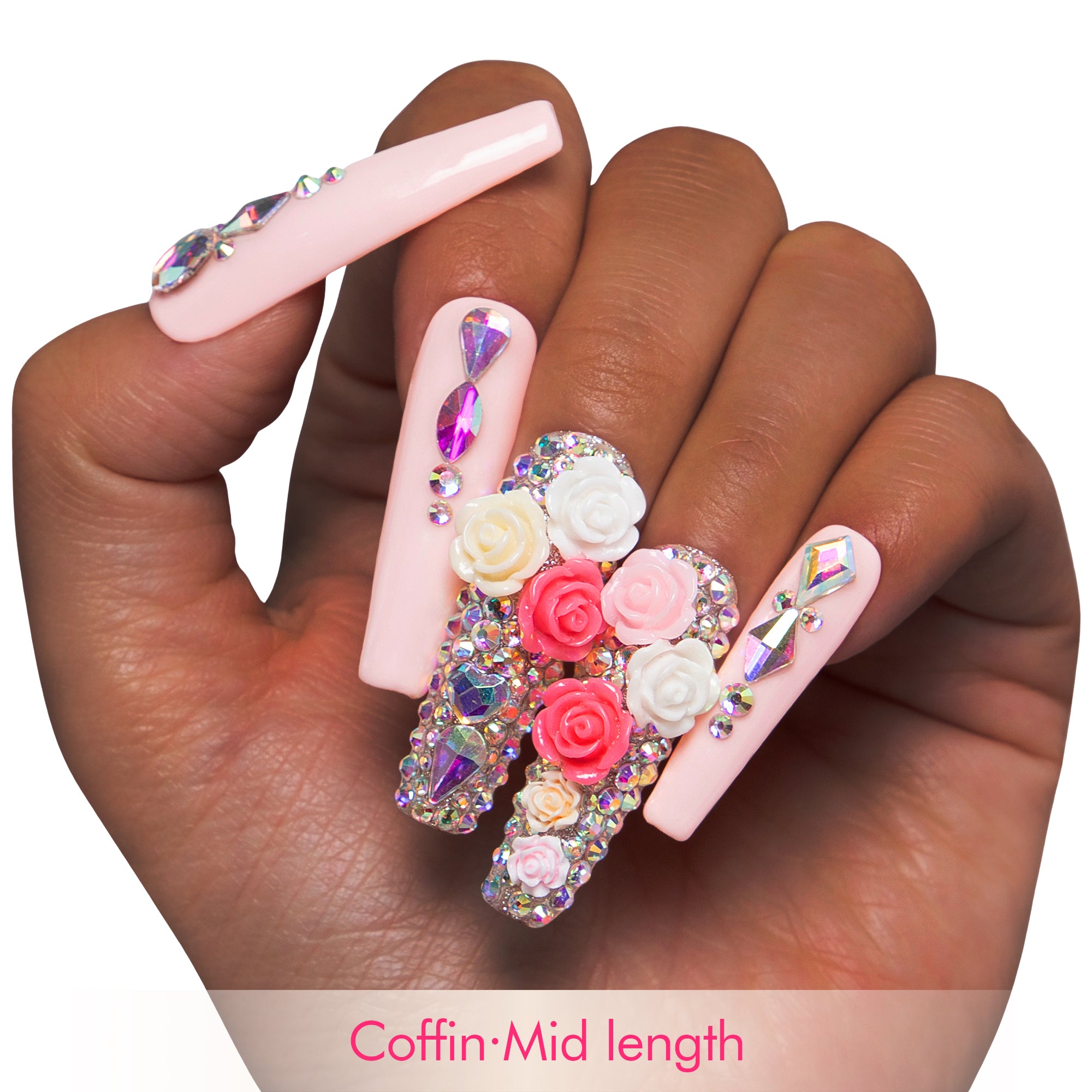 Rose Garden Handmade Nails H107