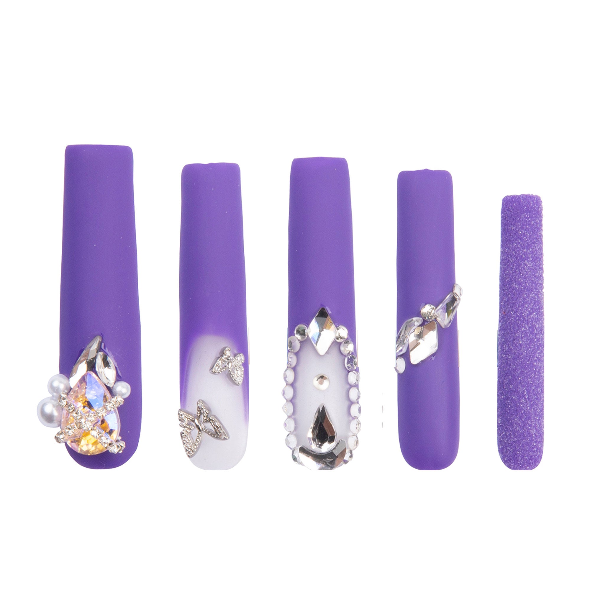 Mystique Veil Purple Handmade Nails H108