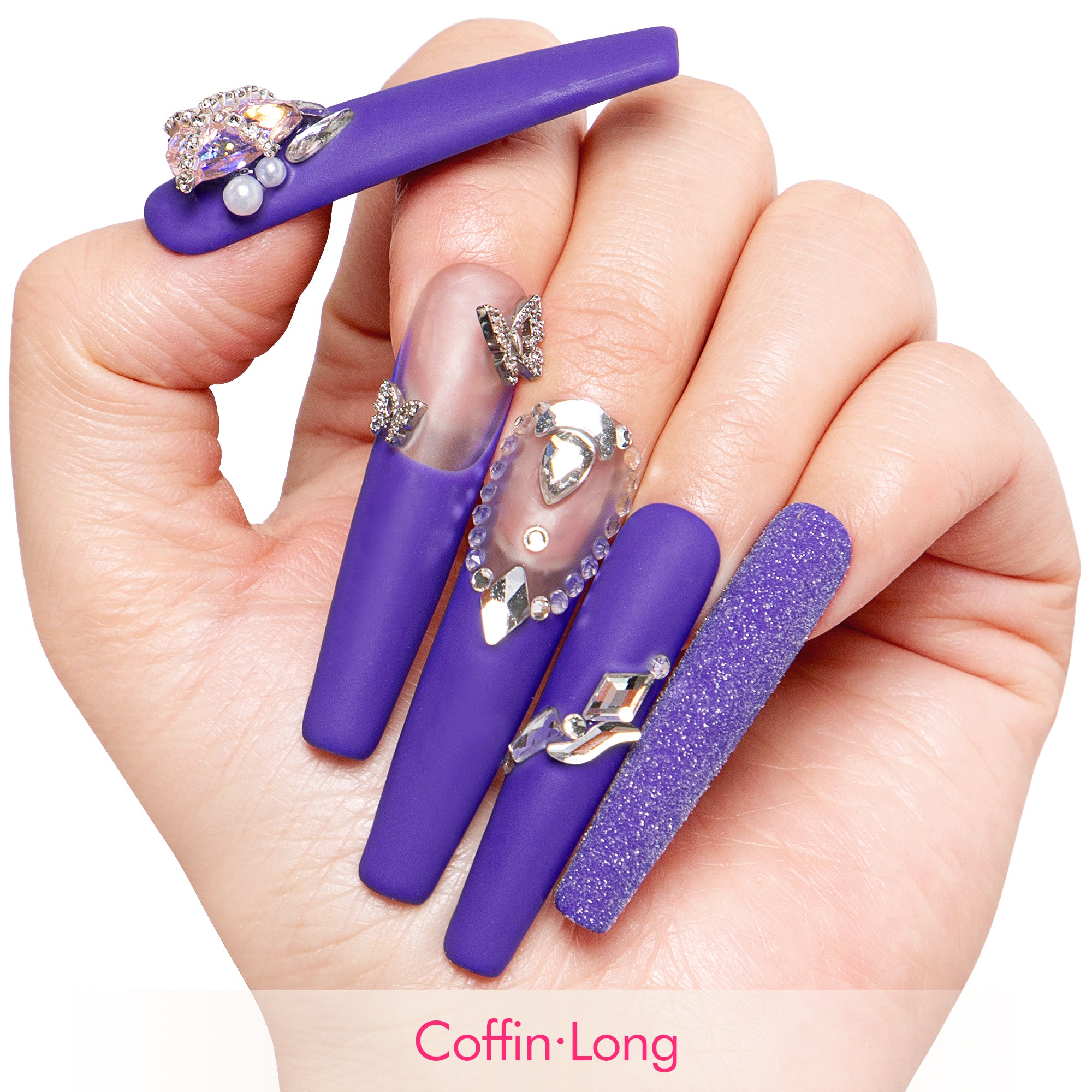 Mystique Veil Purple Handmade Nails H108