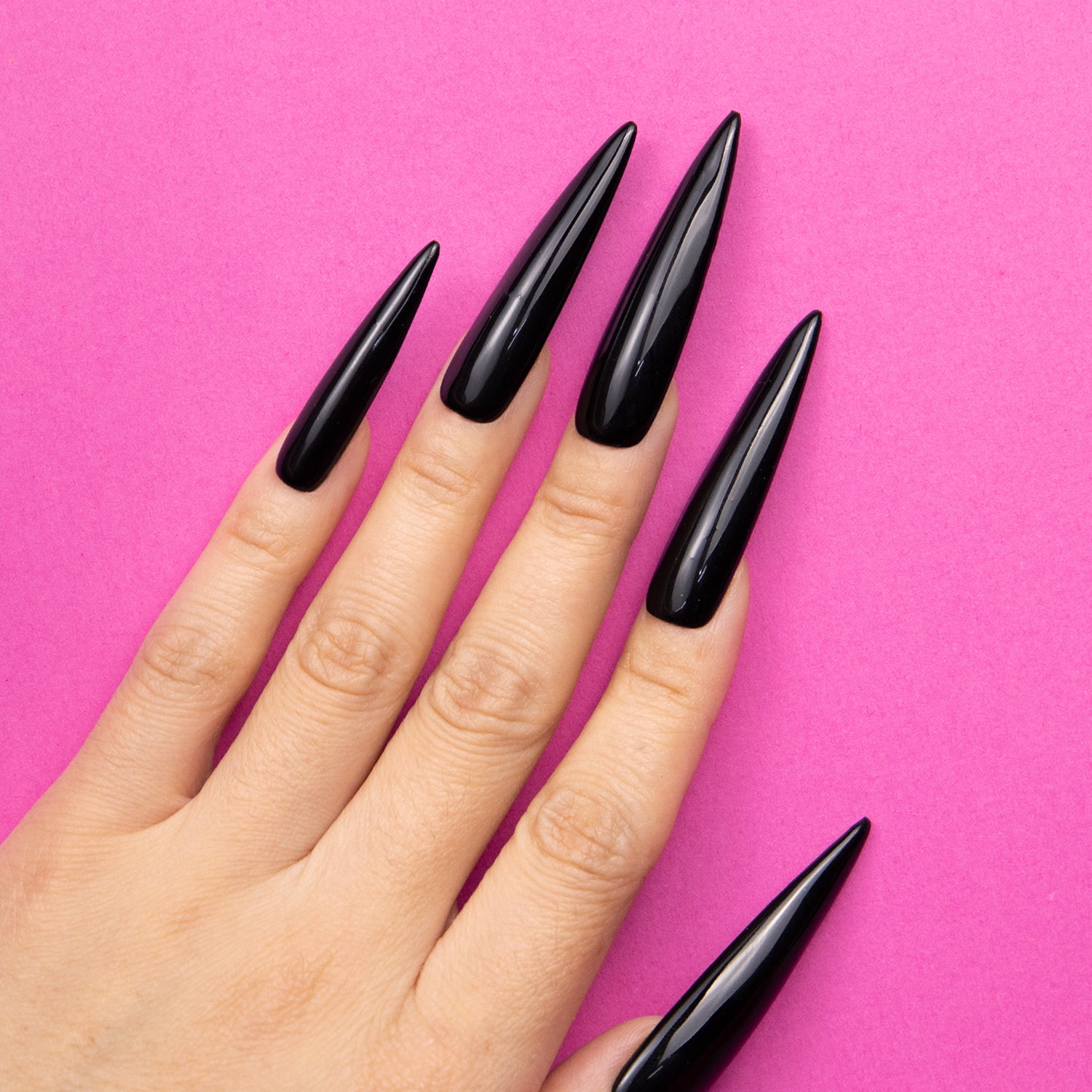 Dark Angel Pure Color Handmade Stiletto Nails H11