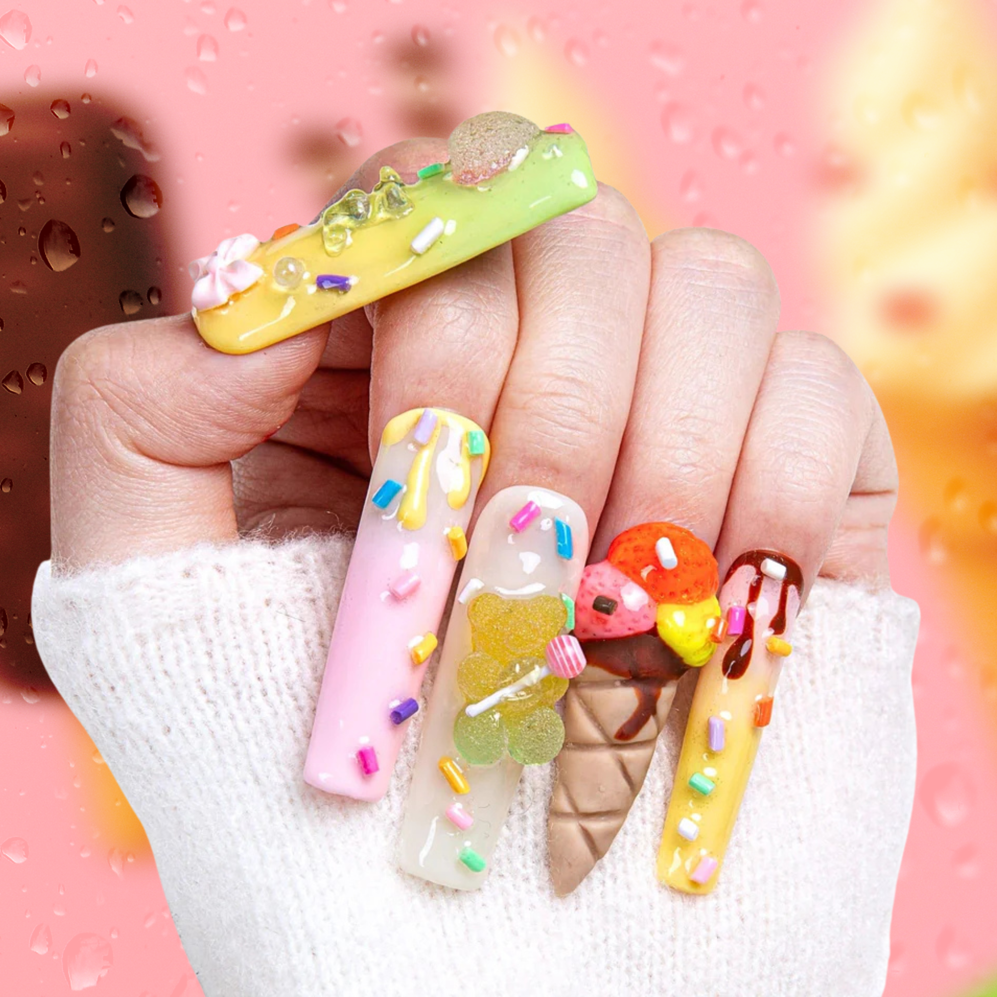 Ice Cream Handmade Nails H110