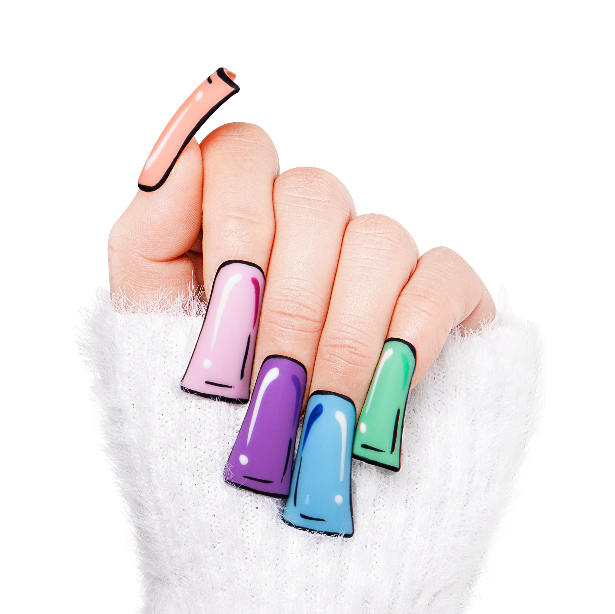 Colorful Pop Handmade Nails H116