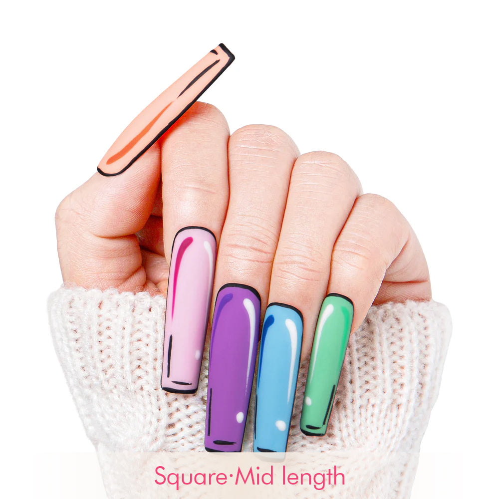 Colorful Pop Handmade Nails H116