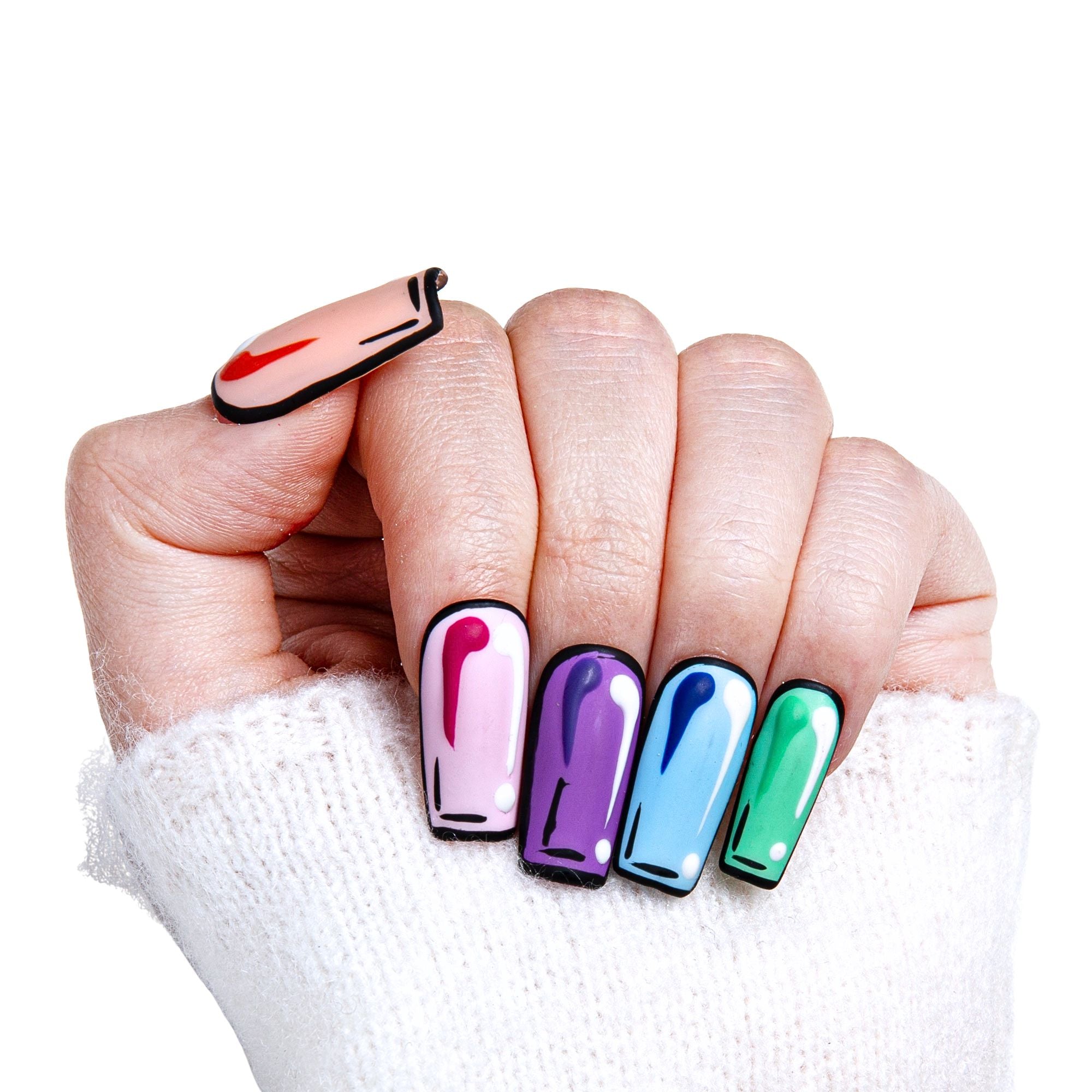 Colorful Pop Handmade Nails H116