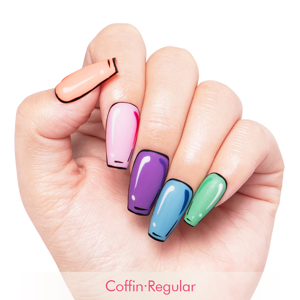 Colorful Pop Handmade Nails H116