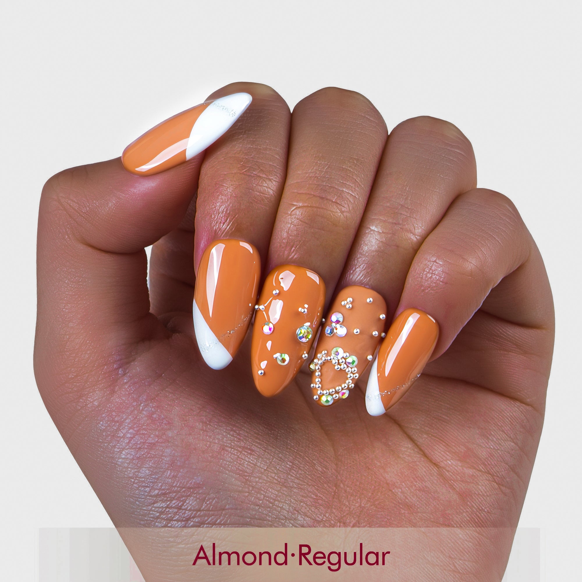 Lovely Kitten Heels French Tip Handmade Nails H117