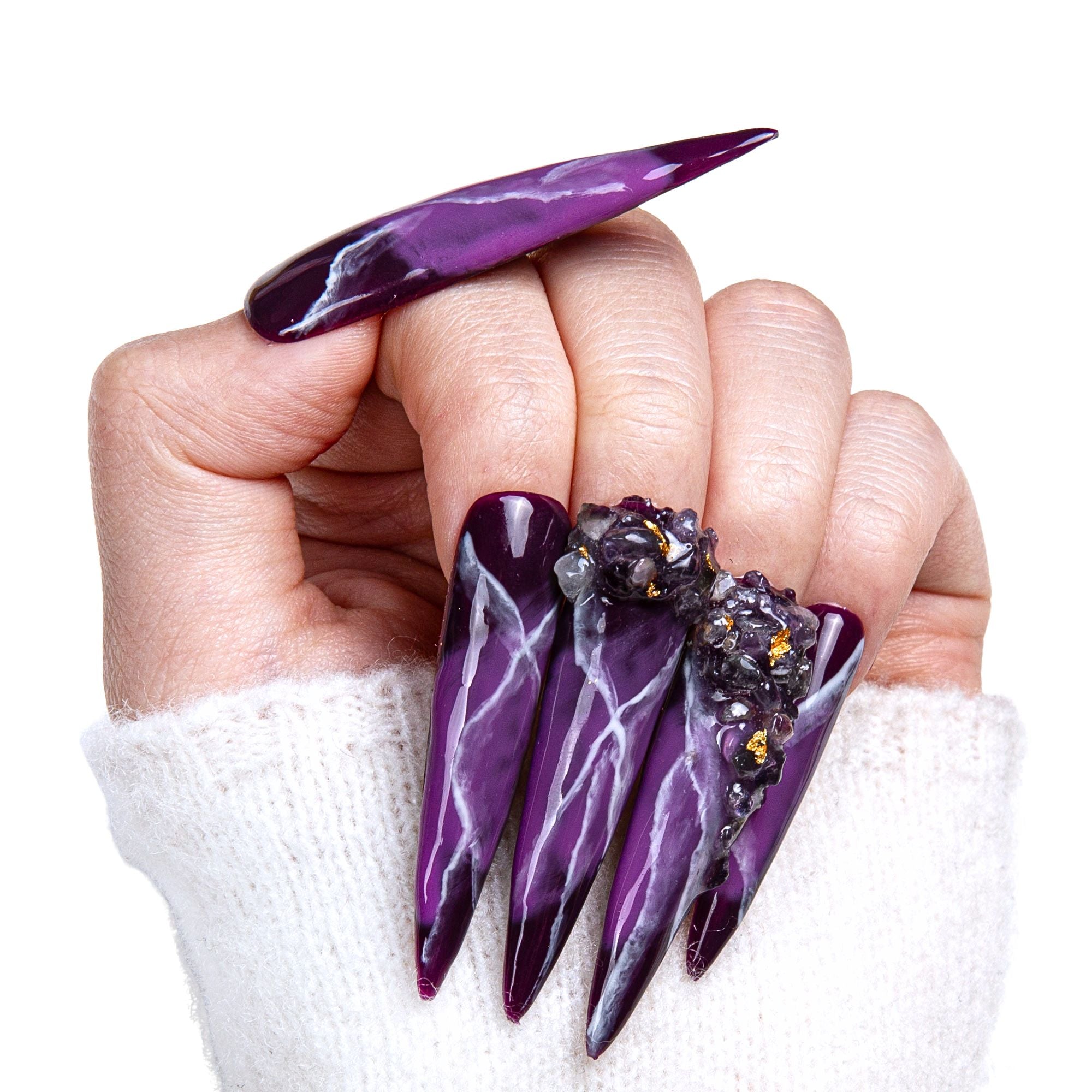 Dream Amethyst Handmade Nails H118