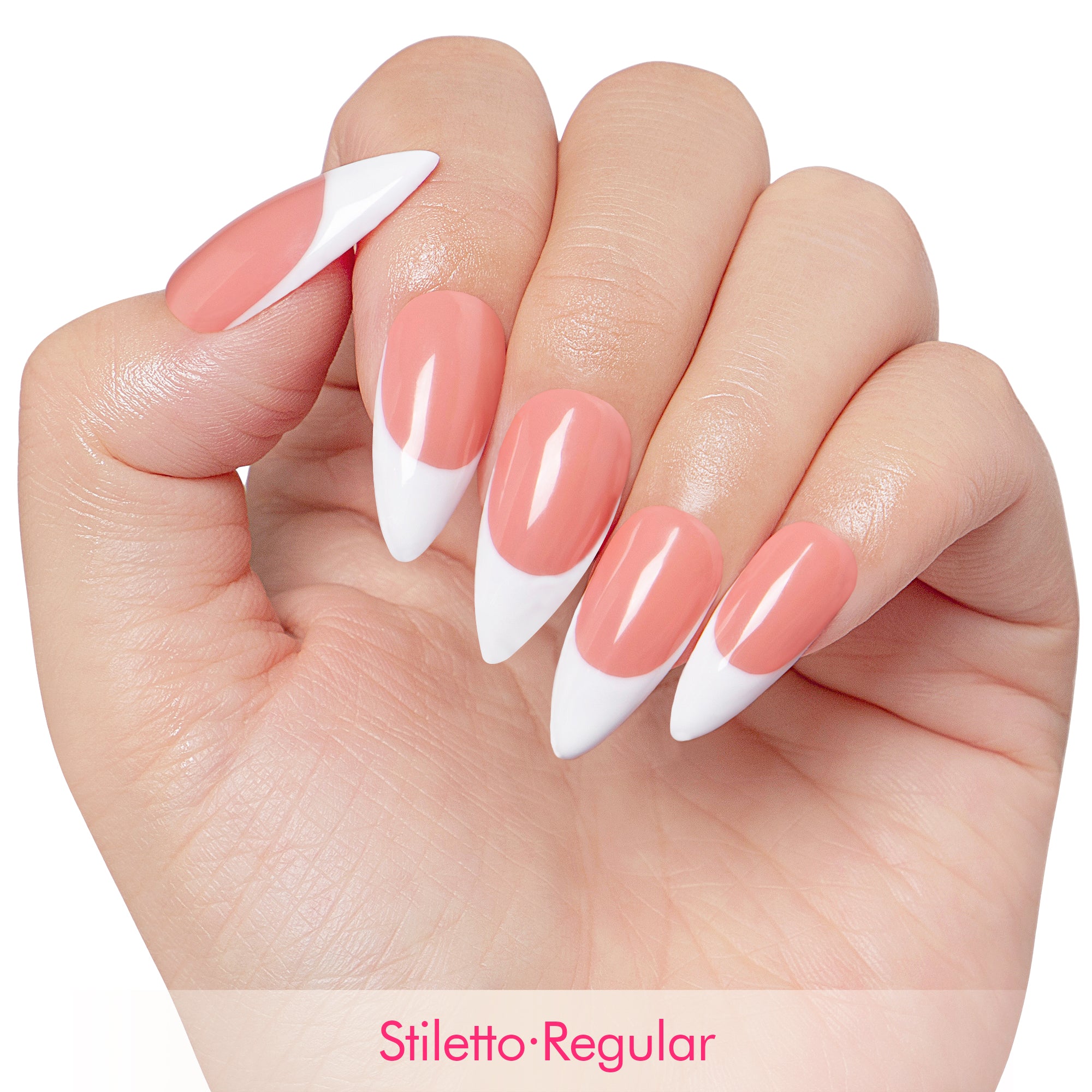Coffee Latte French Tip Handmade Nails H12