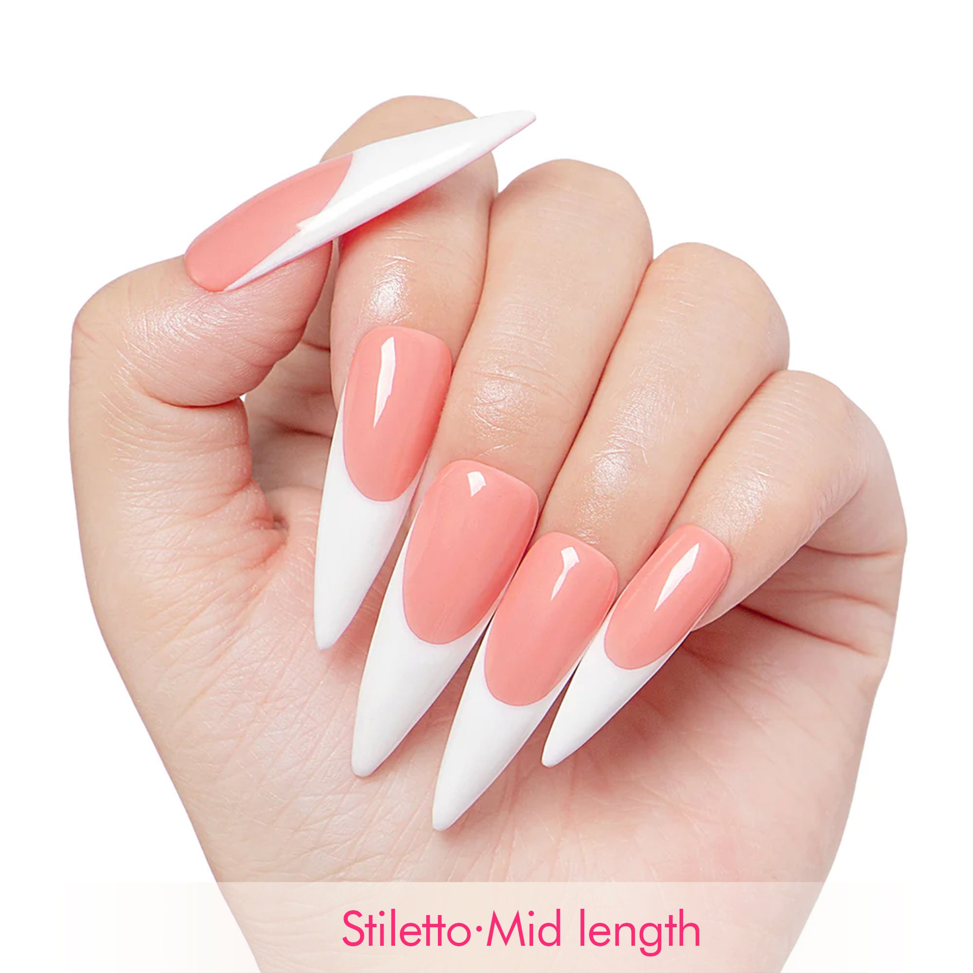 Coffee Latte French Tip Handmade Nails H12