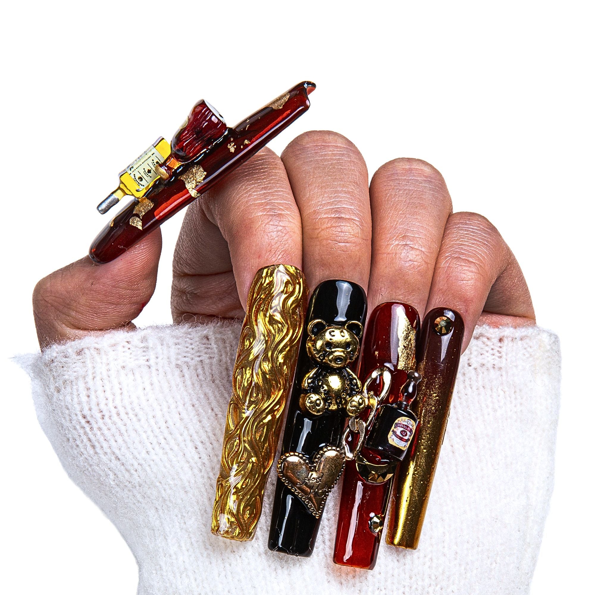 Casino Party Junk Handmade Nails H135