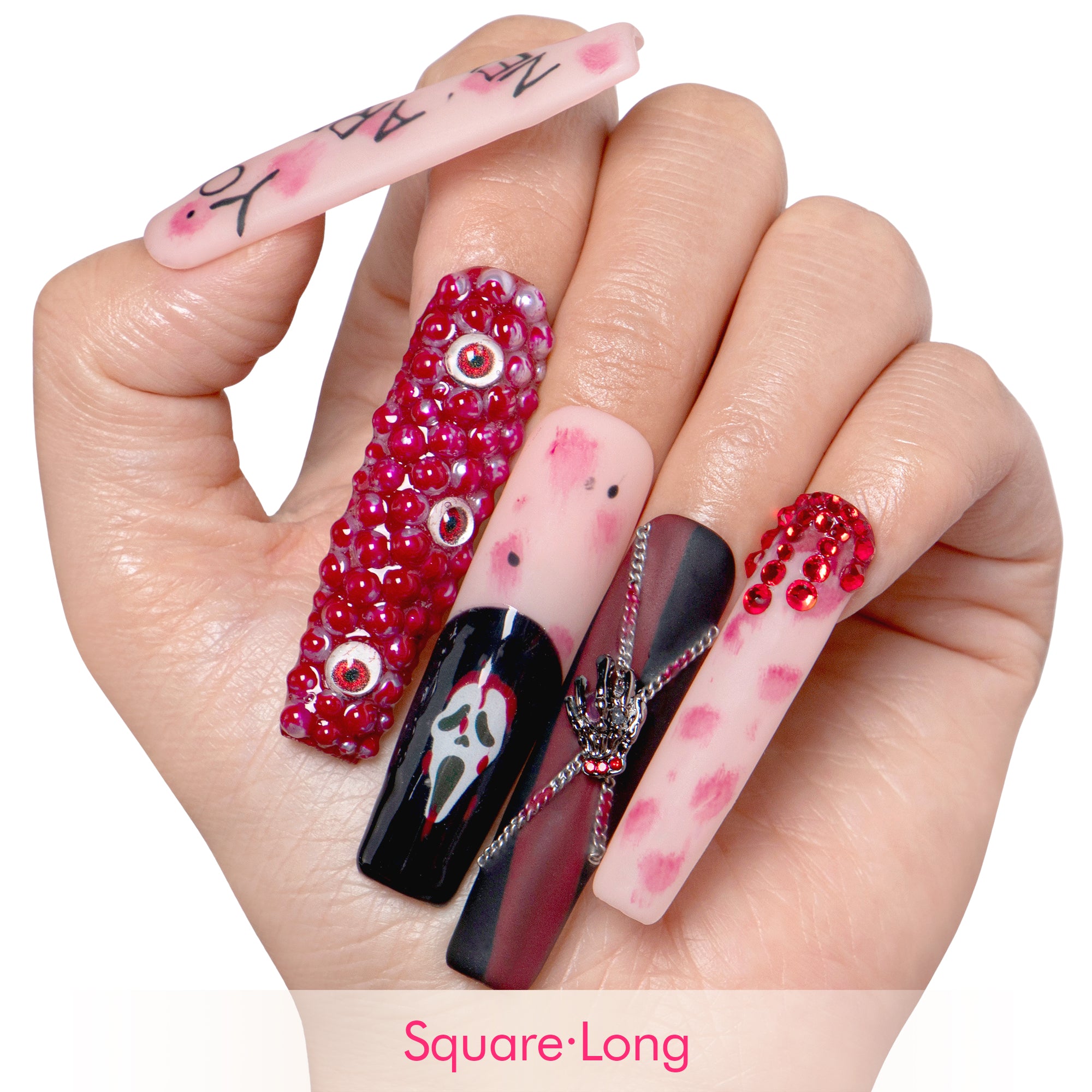 YOU ARE NEXT Handmade Nails GLOW IN THE DARK H134