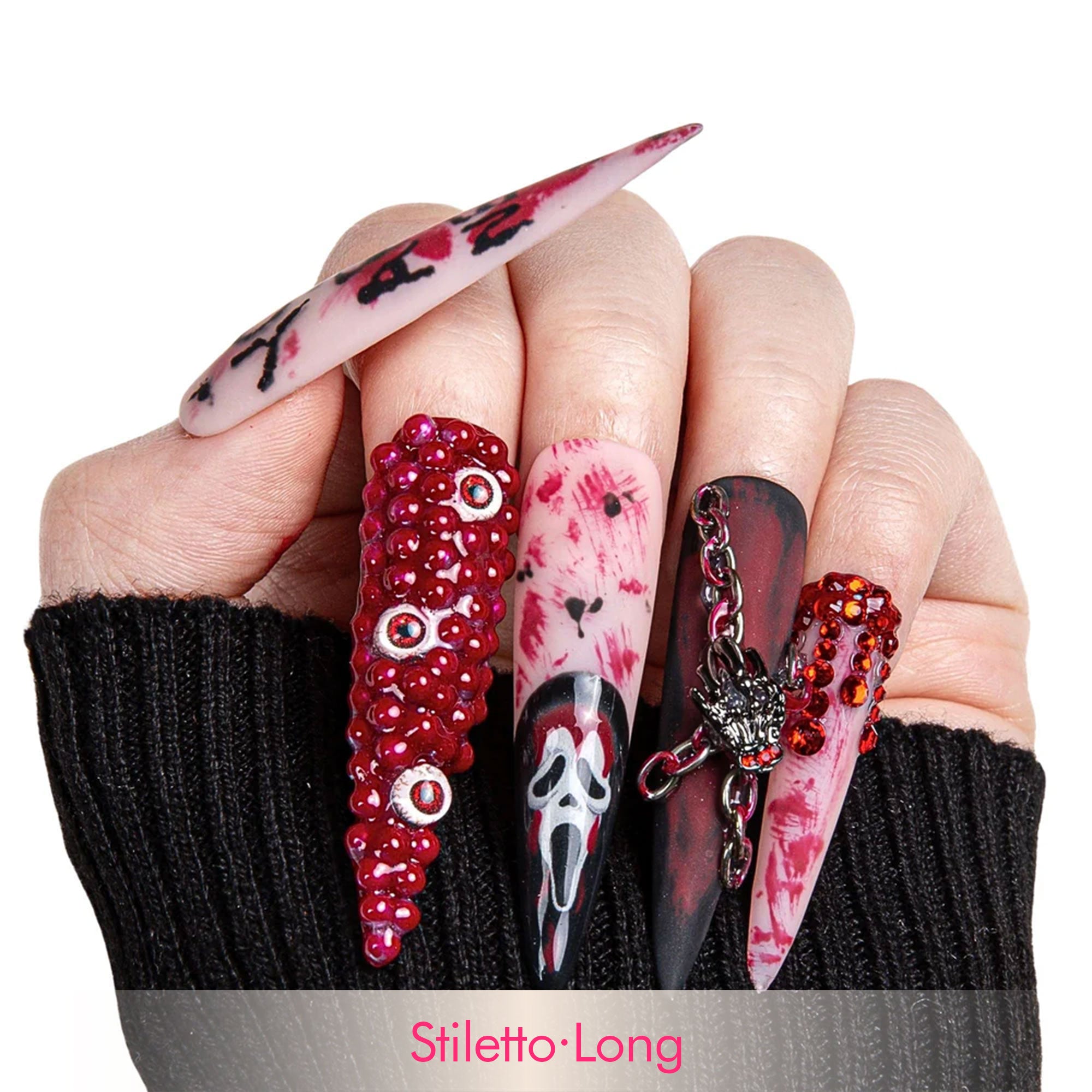 YOU ARE NEXT Handmade Nails GLOW IN THE DARK H134
