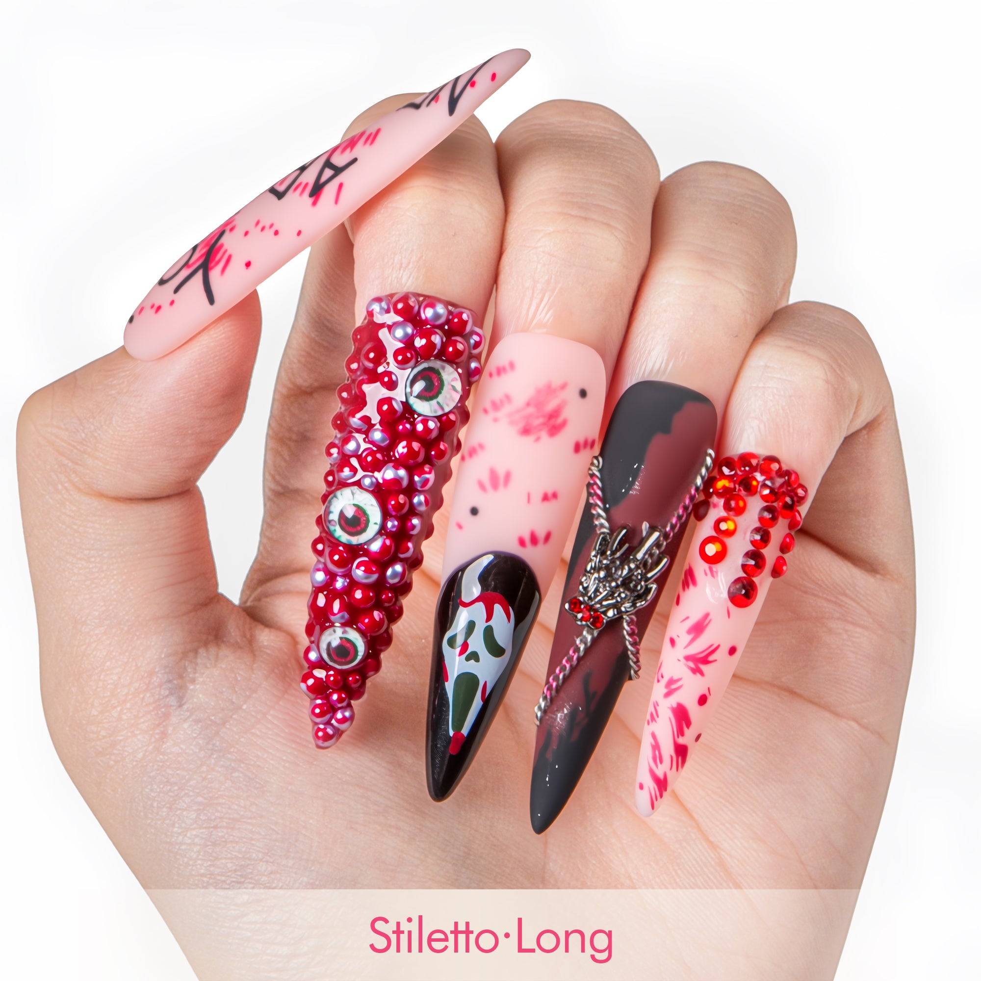 YOU ARE NEXT Handmade Nails GLOW IN THE DARK H134