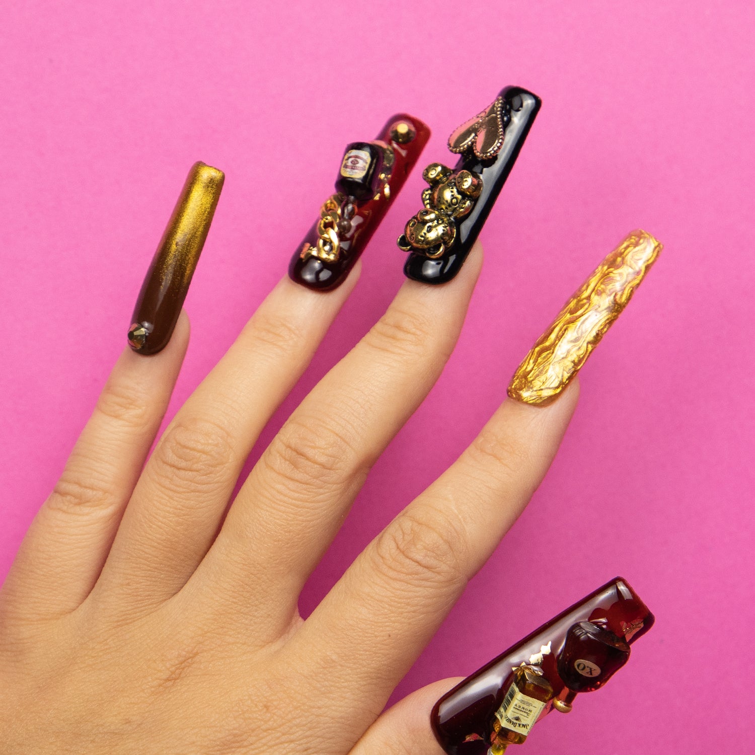 Casino Party Junk Handmade Square Nails H135