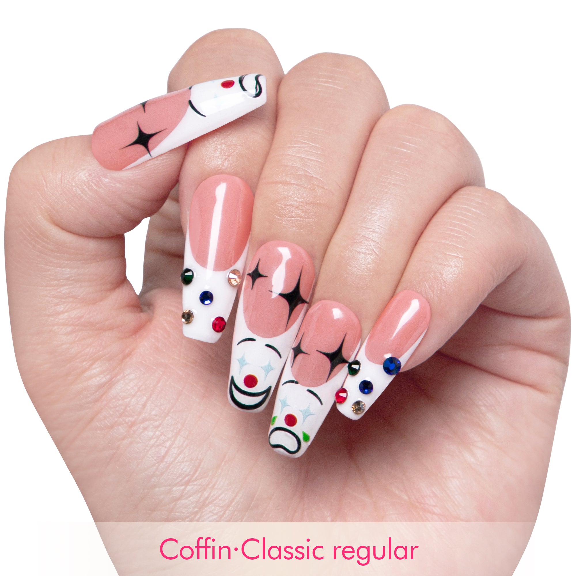Clown Handmade Nails H139