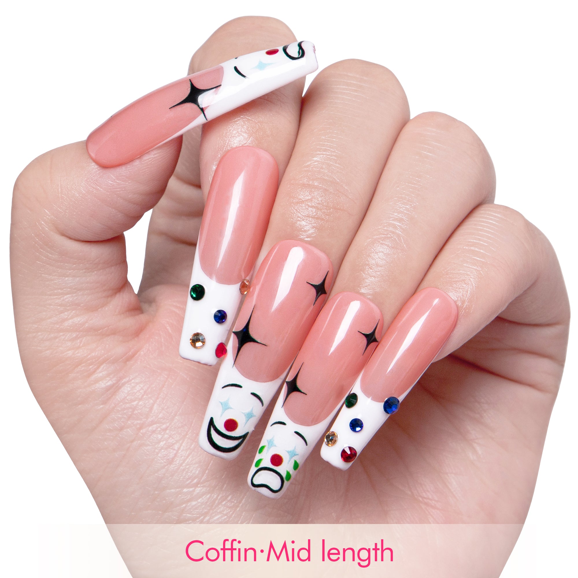Clown Handmade Nails H139