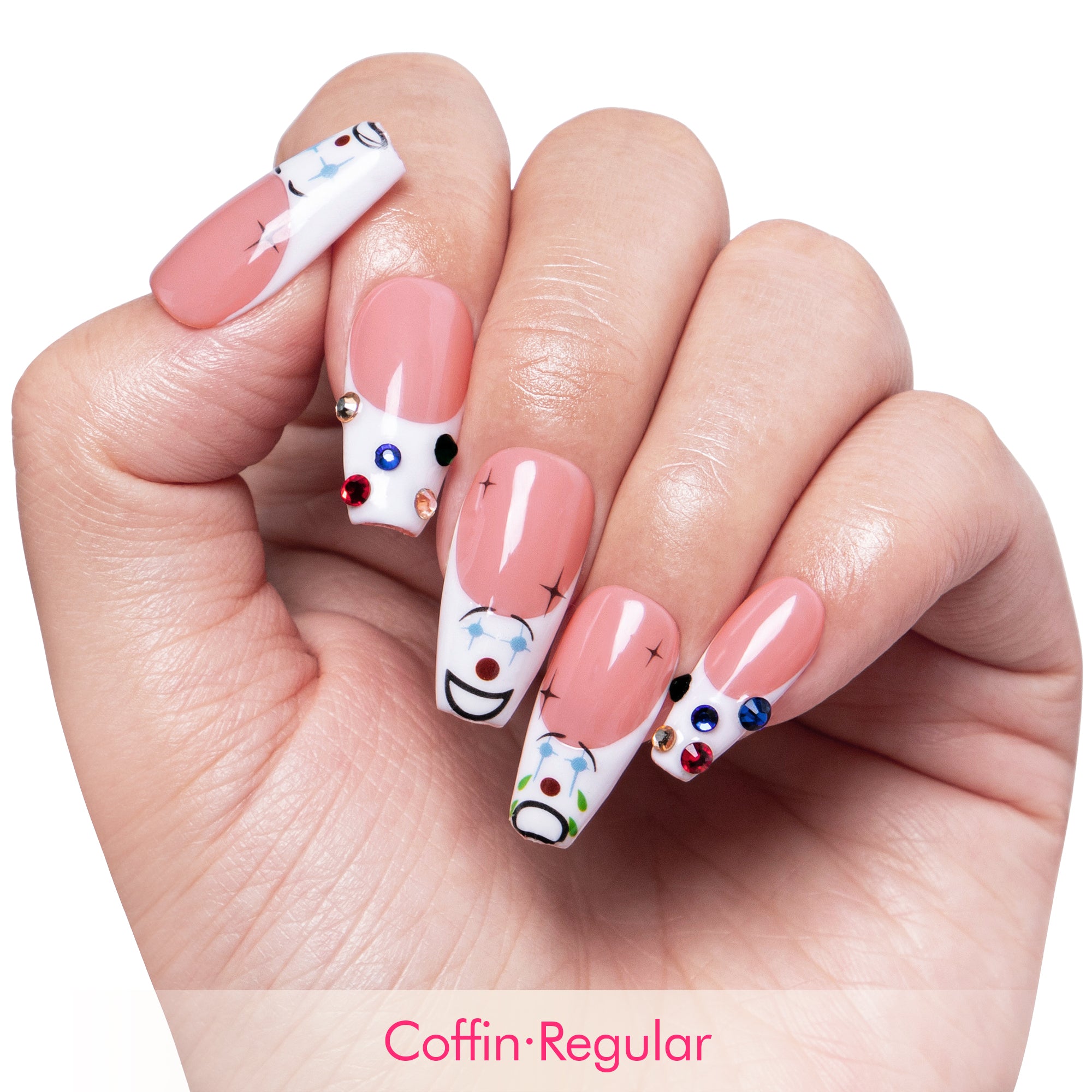 Clown Handmade Nails H139
