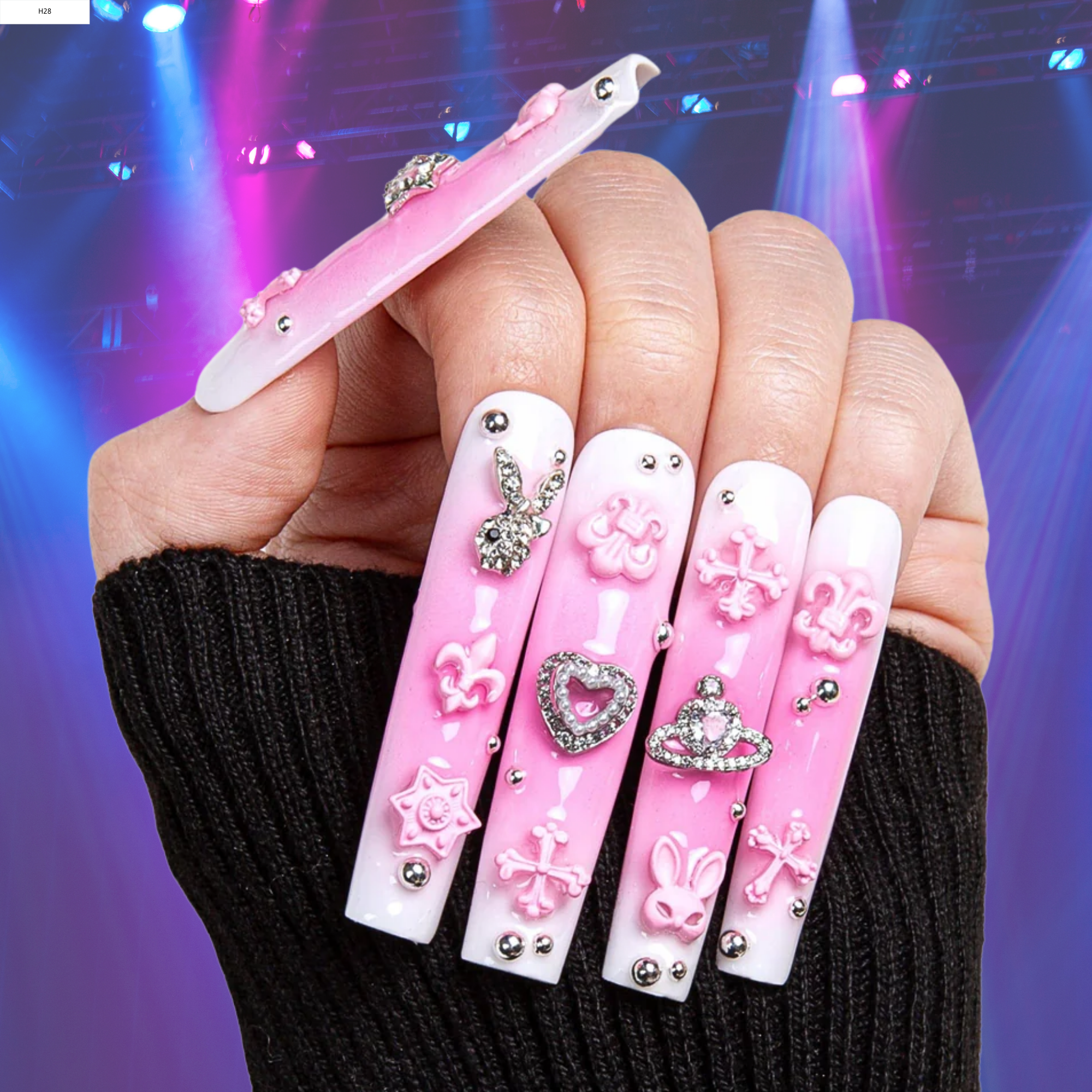 Pink Bliss Blush Handmade Nails H141