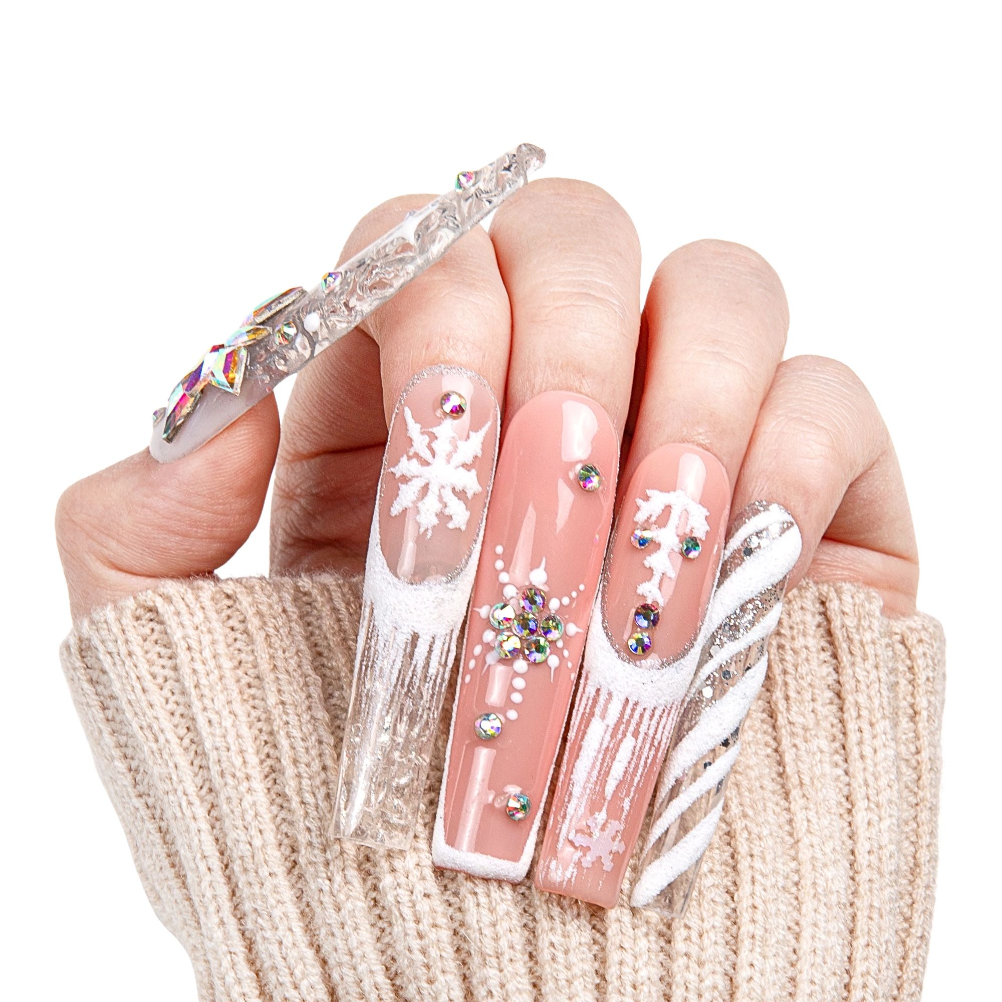 Snowy Moonlight Press-On Nails H142