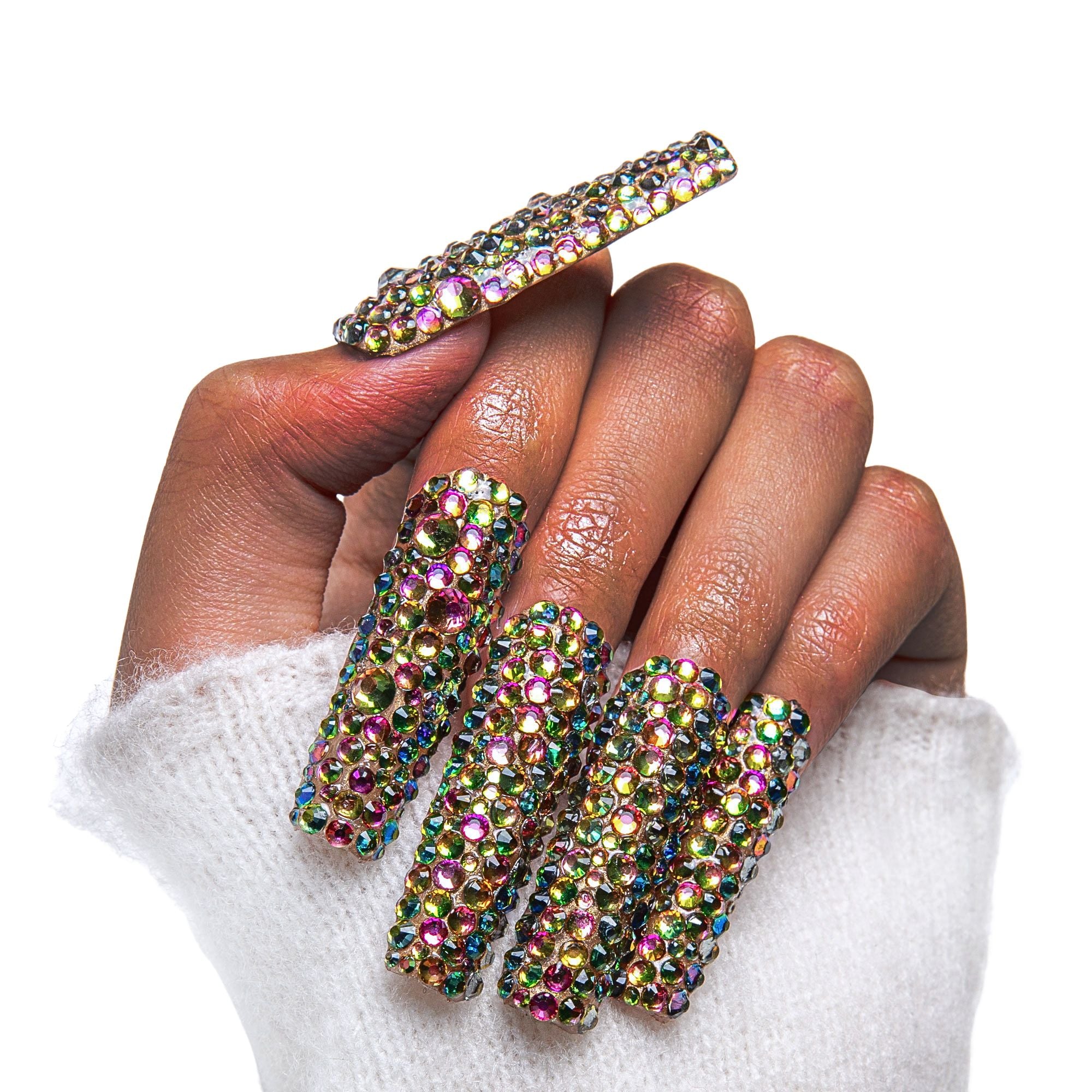 Classic Radiant Rhinestone Handmade Stiletto Nails H149