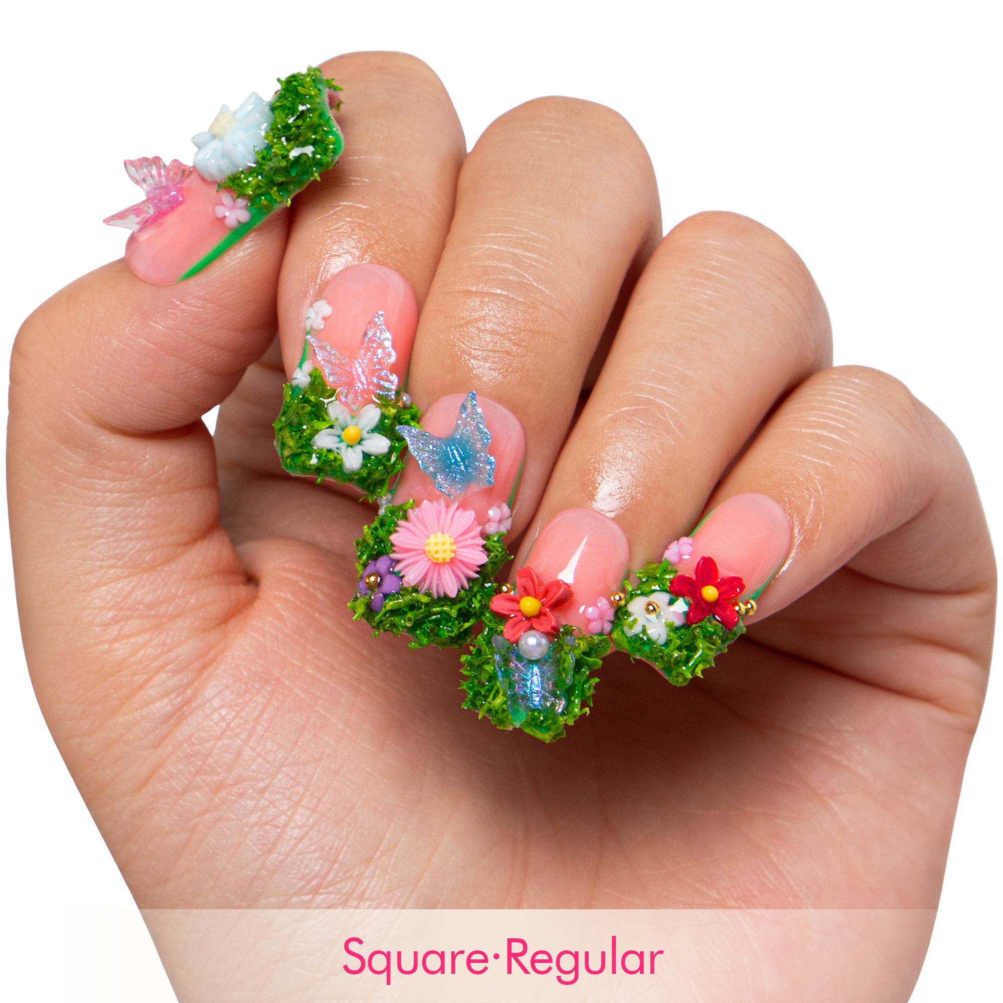Fairy Tale Garden French Tip Handmade Nails H151