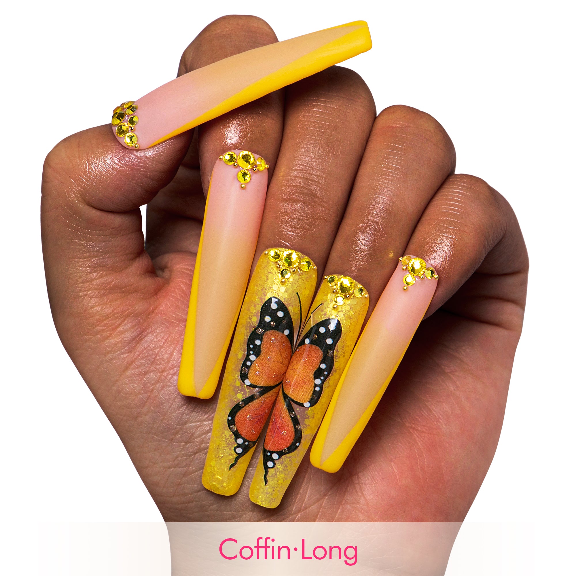 Follow Me Butterfly Handmade Nails H152