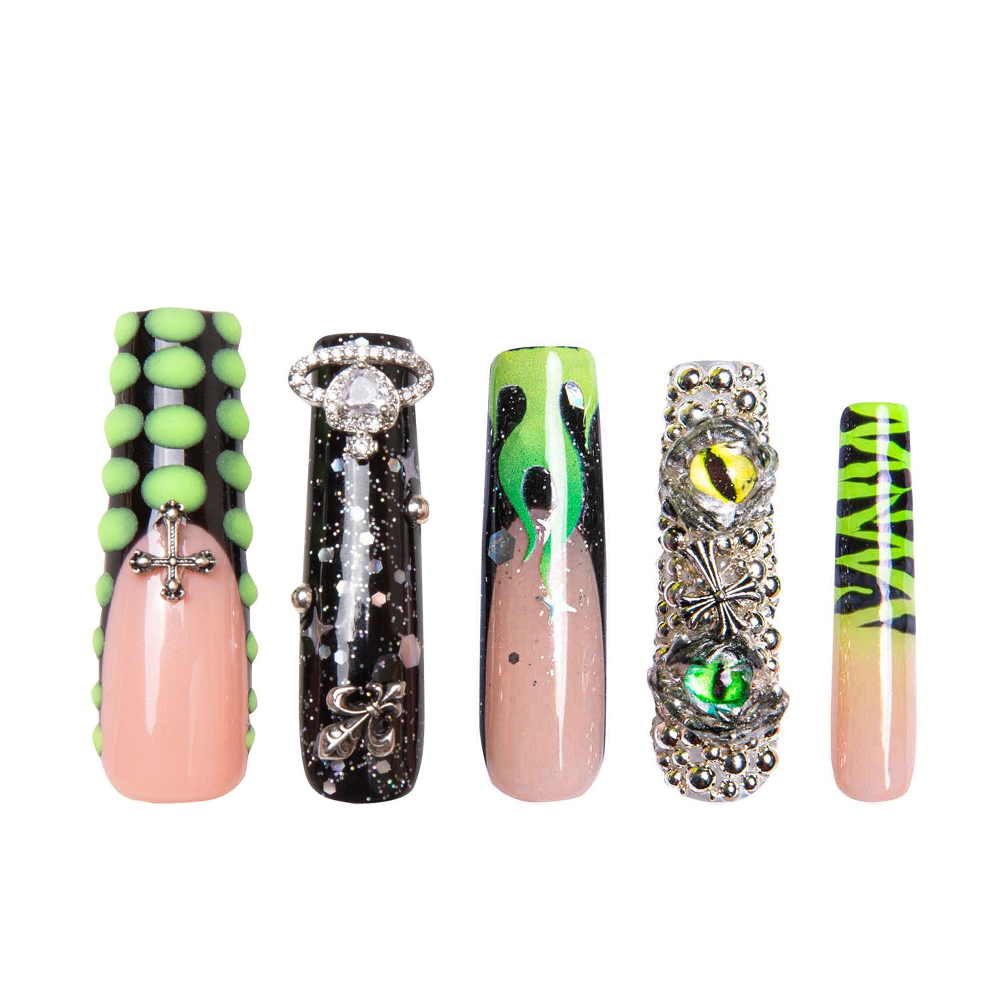 Dare to Roar French Tip Handmade Nails H153