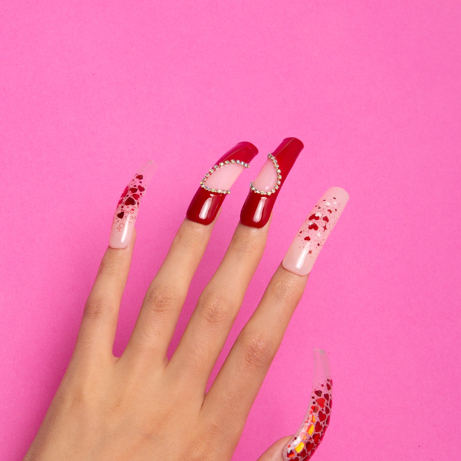 Valentine's Day Exclusive Handmade Curve Nails H154