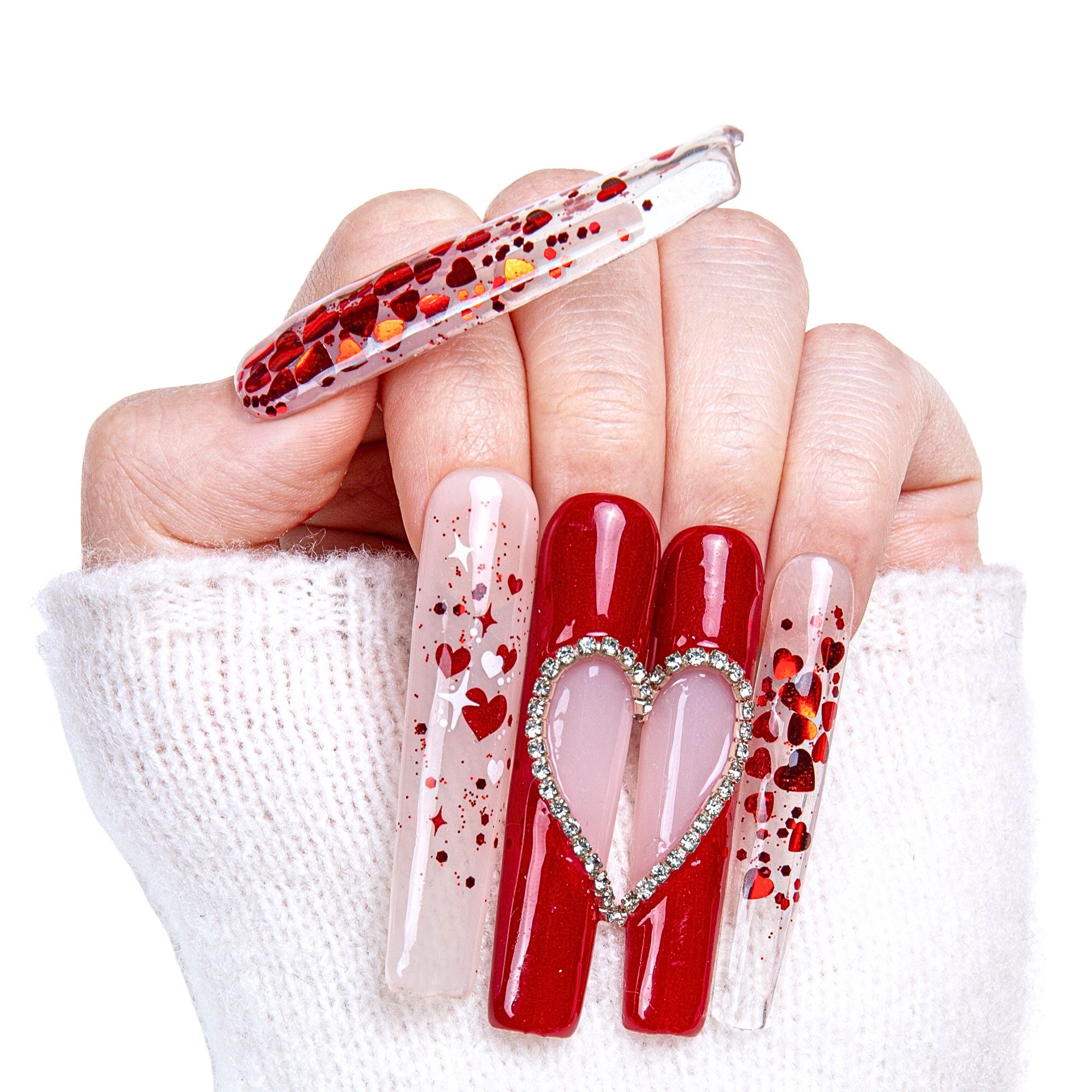 Valentine's Day Exclusive Handmade Nails H154