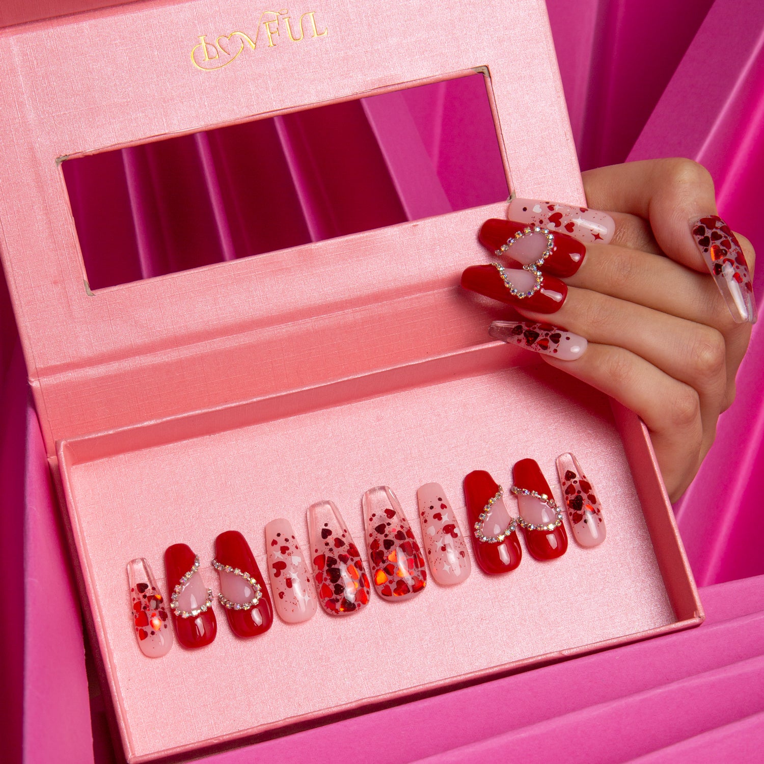 Valentine's Day Exclusive Handmade Coffin Nails H154