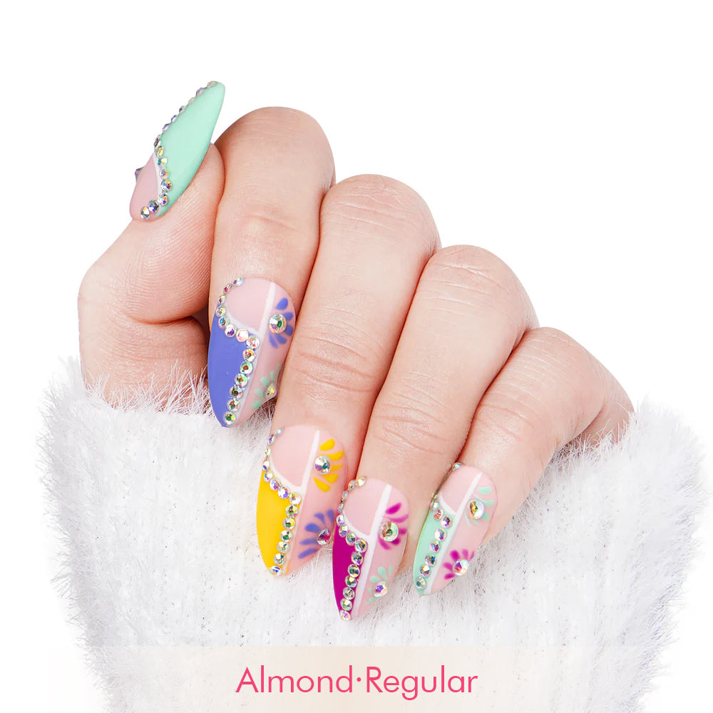 Wild Blooming French Tip Handmade Nails H156