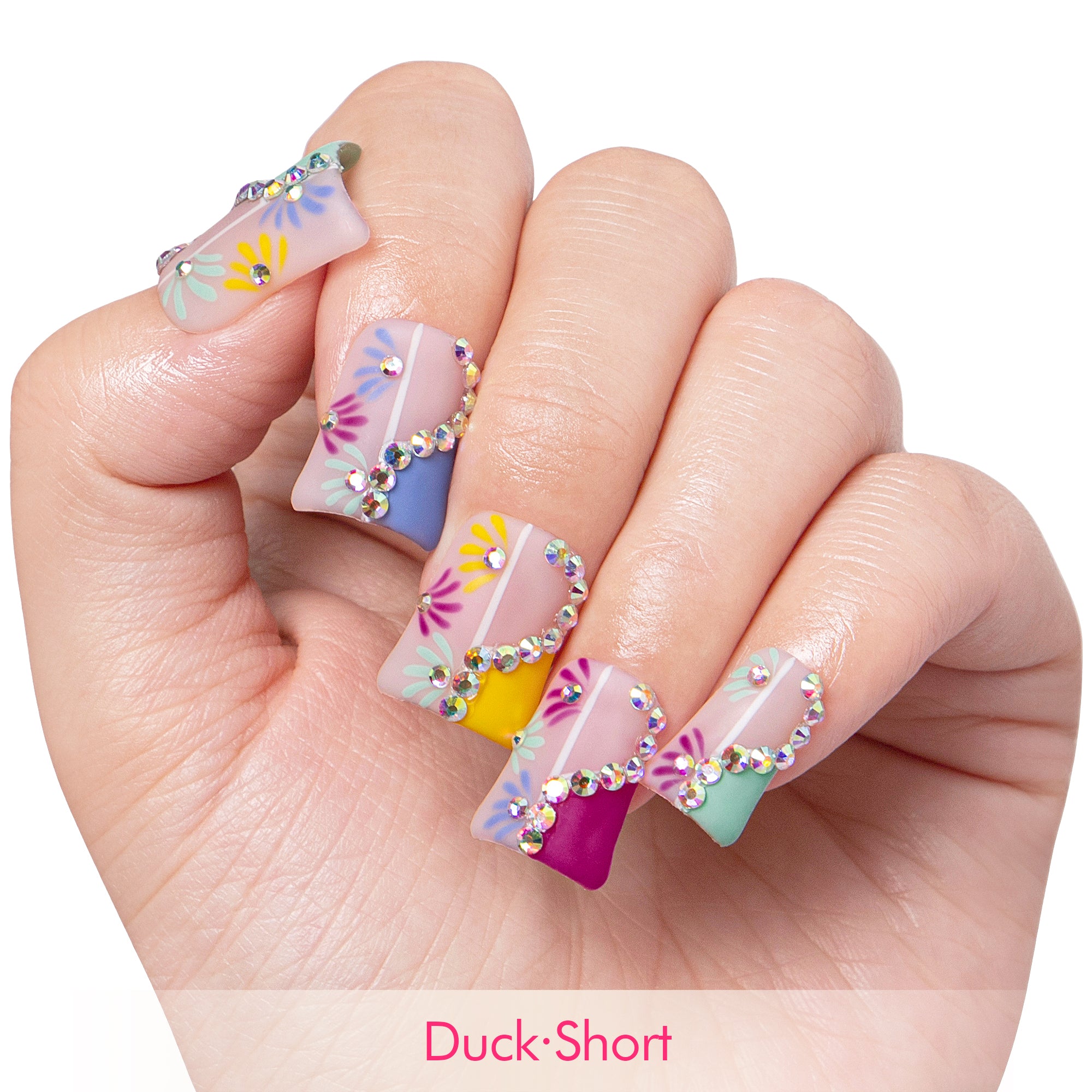Wild Blooming French Tip Handmade Nails H156