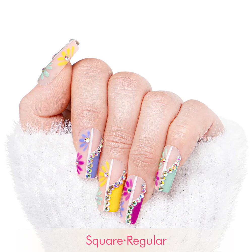 Wild Blooming French Tip Handmade Nails H156