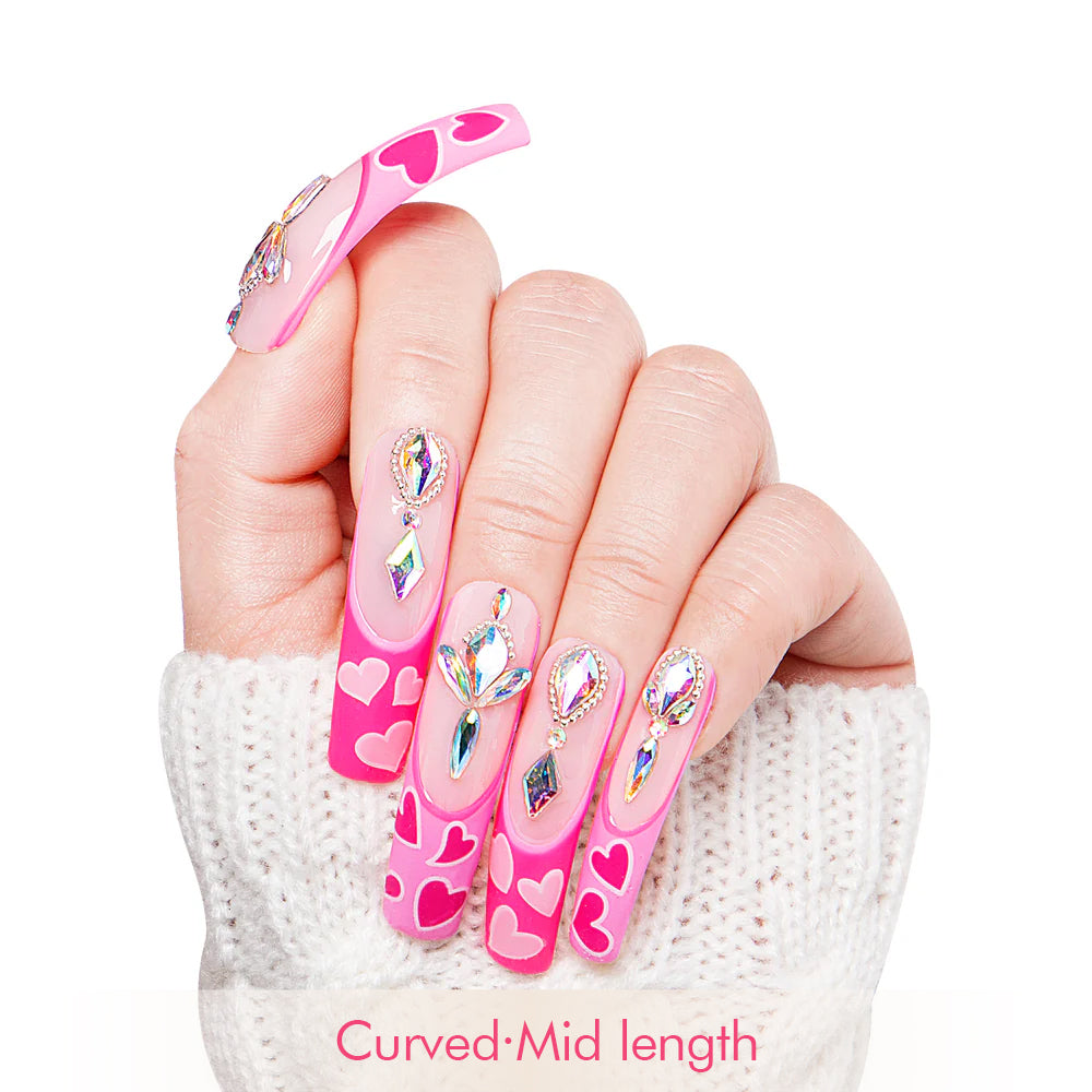 The Floating Romance French Tip Handmade Nails H160