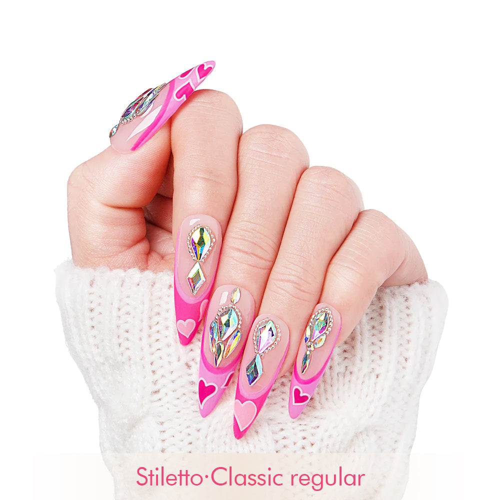 The Floating Romance French Tip Handmade Nails H160
