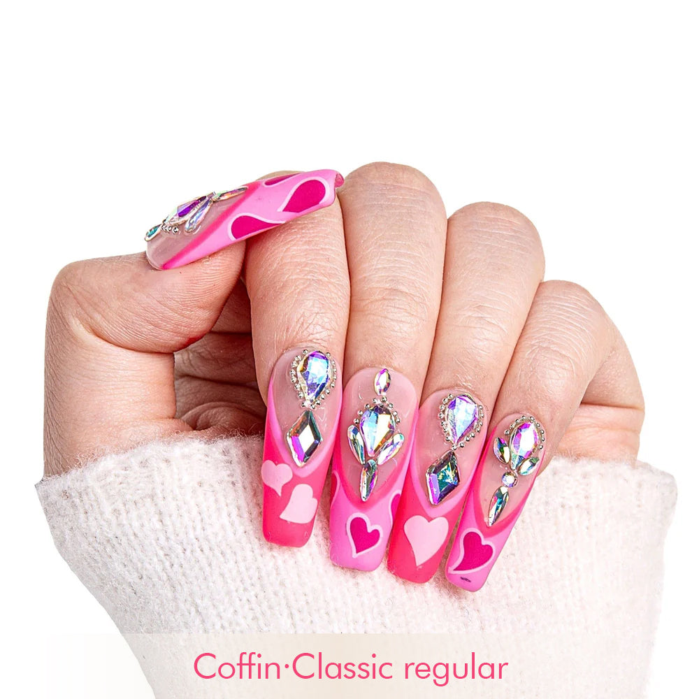 The Floating Romance French Tip Handmade Nails H160