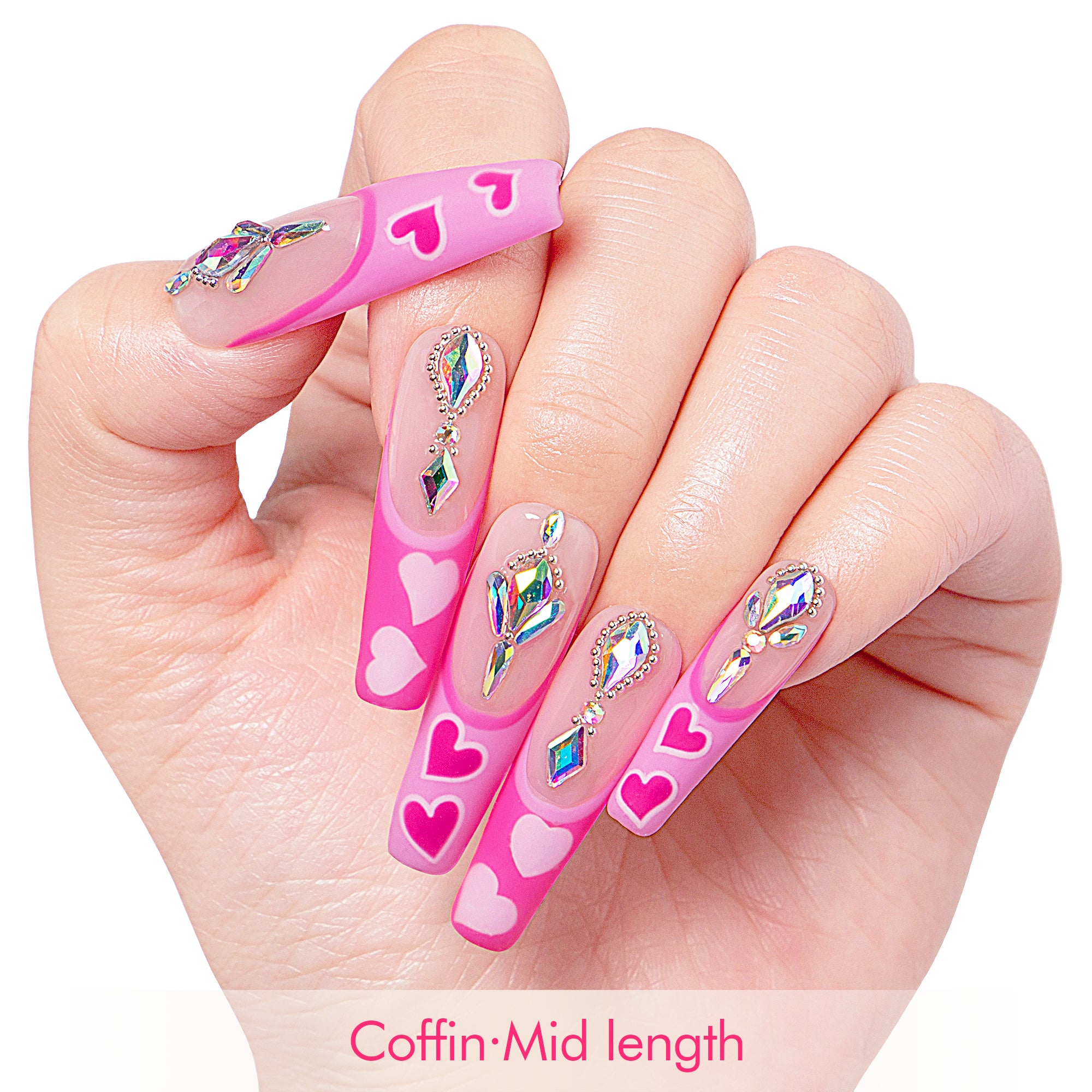 The Floating Romance French Tip Handmade Nails H160