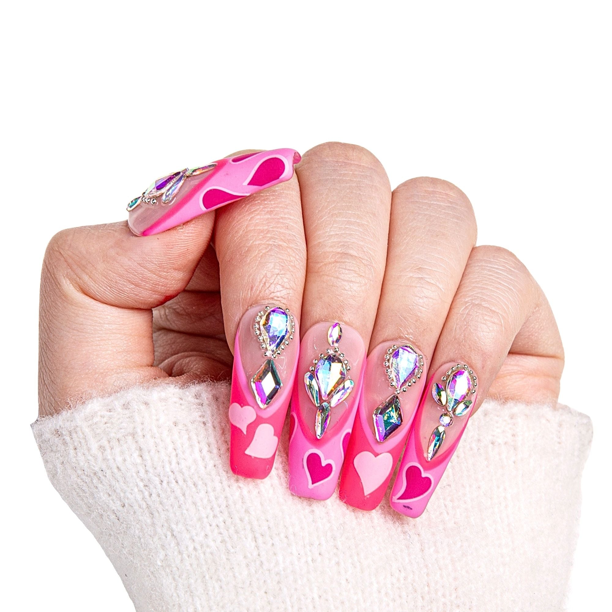 The Floating Romance French Tip Handmade Nails H160