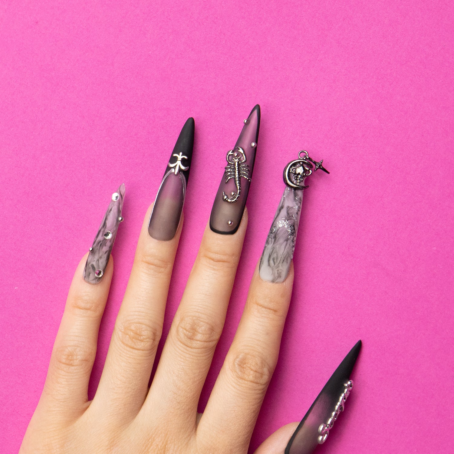 Scorpio Handmade Stiletto Nails H166