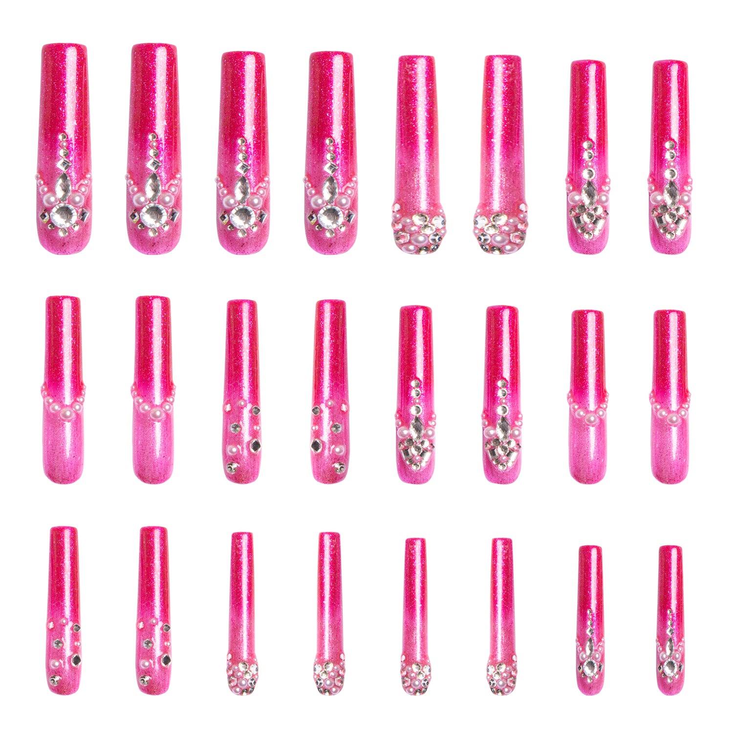 Moonlit Mirage Handmade Nails 24pcs H168