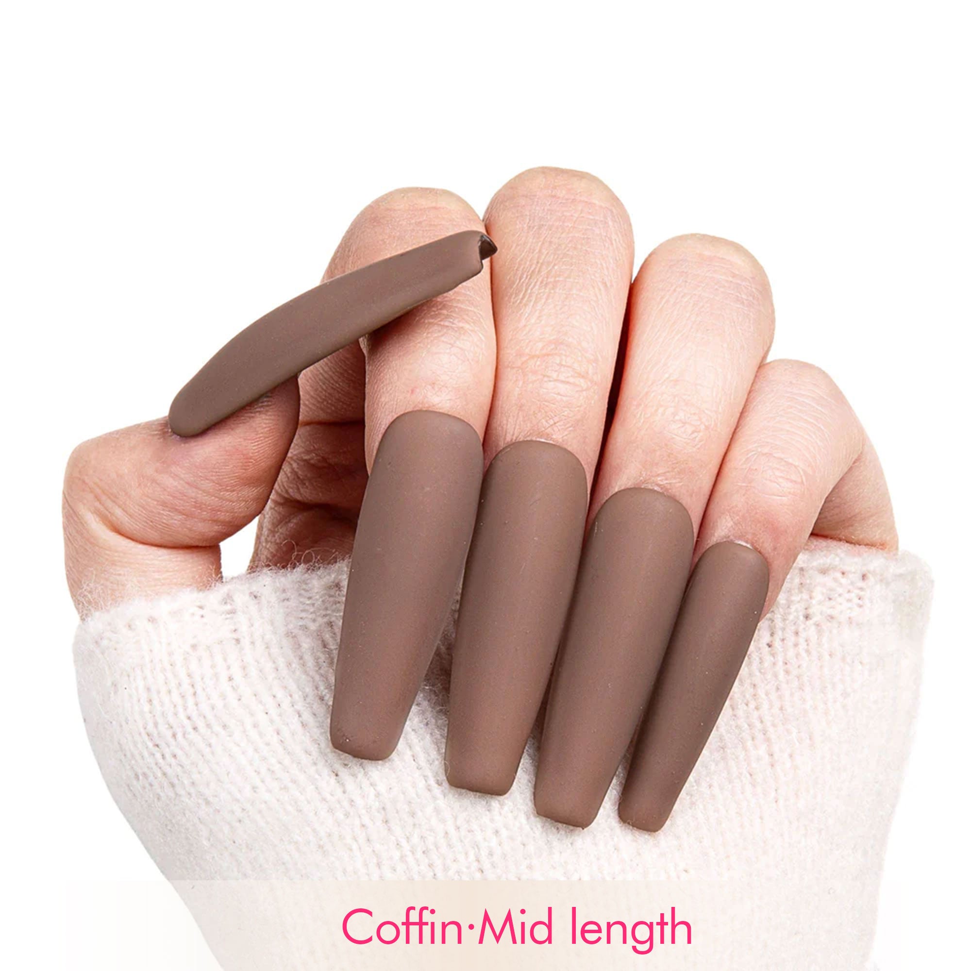 Americano Matte Pure Color Handmade Nails H17