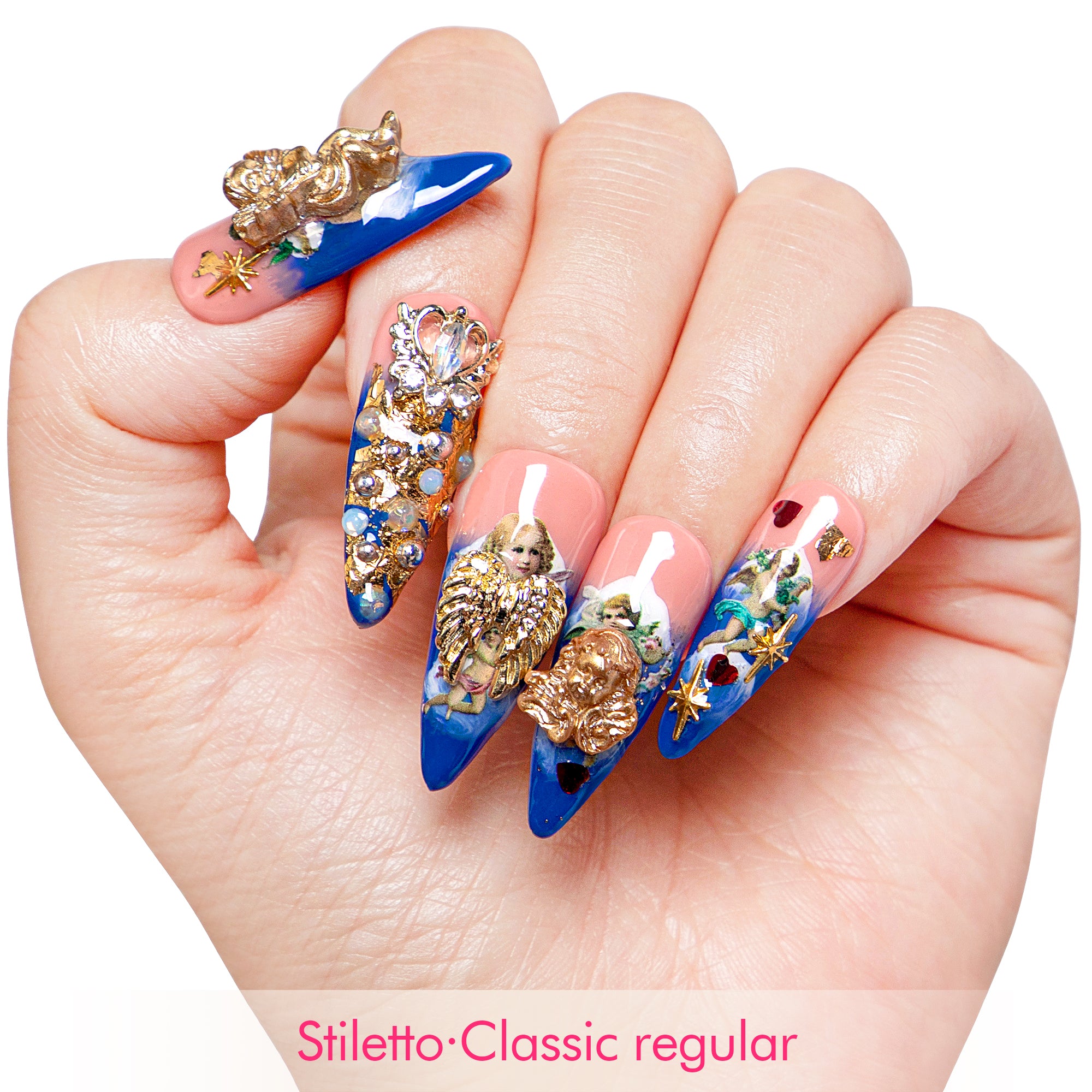 The Palace of Murals Blue Handmade Nails H174