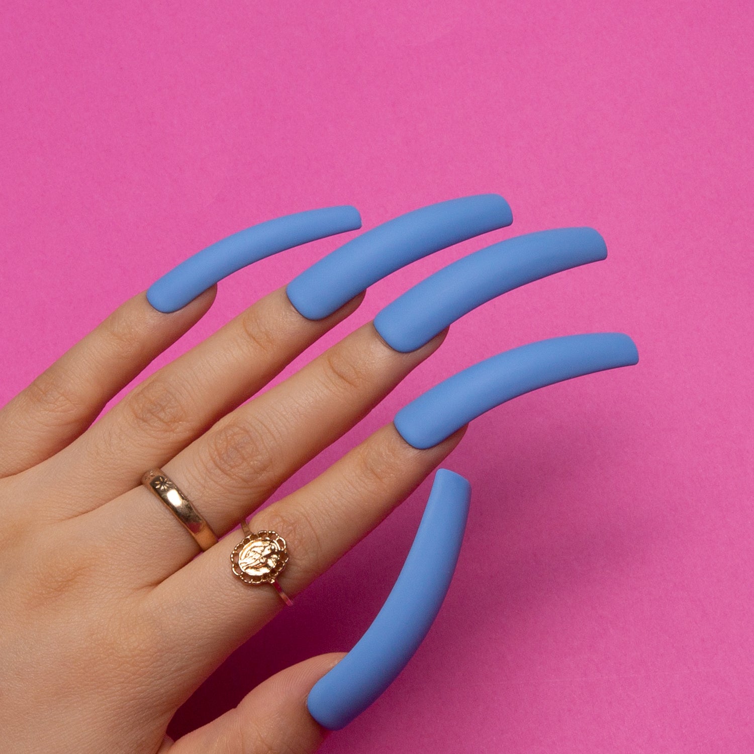 Blue Matte Pure Color Handmade Curve H18